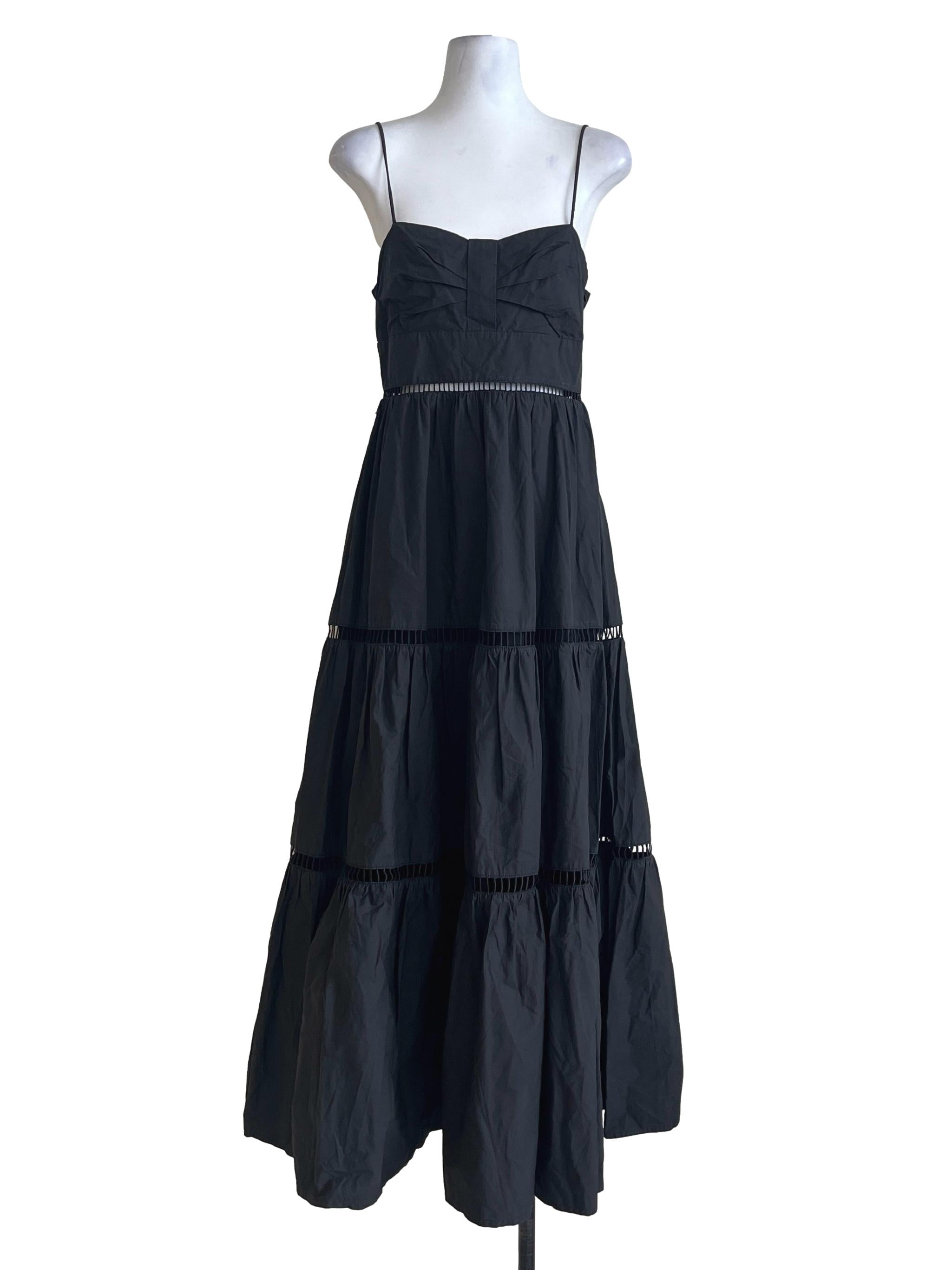 Grease Black Spaghetti Strap Tiered