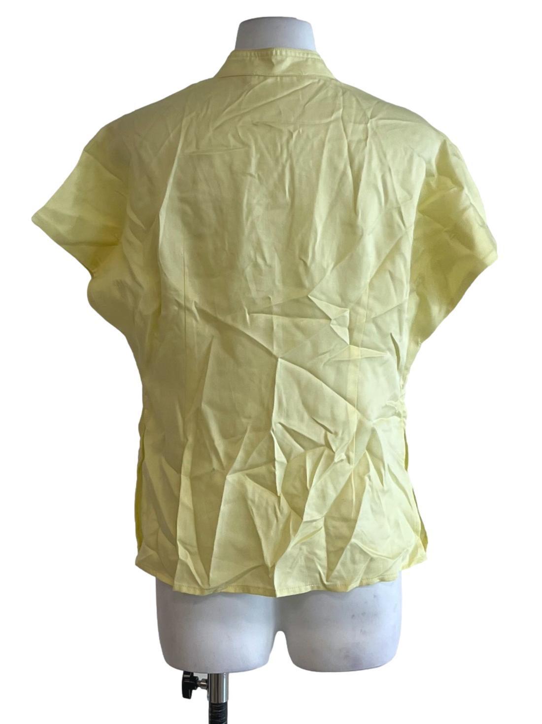 Buttermilk Yellow High-Rounded Neckline Blouse