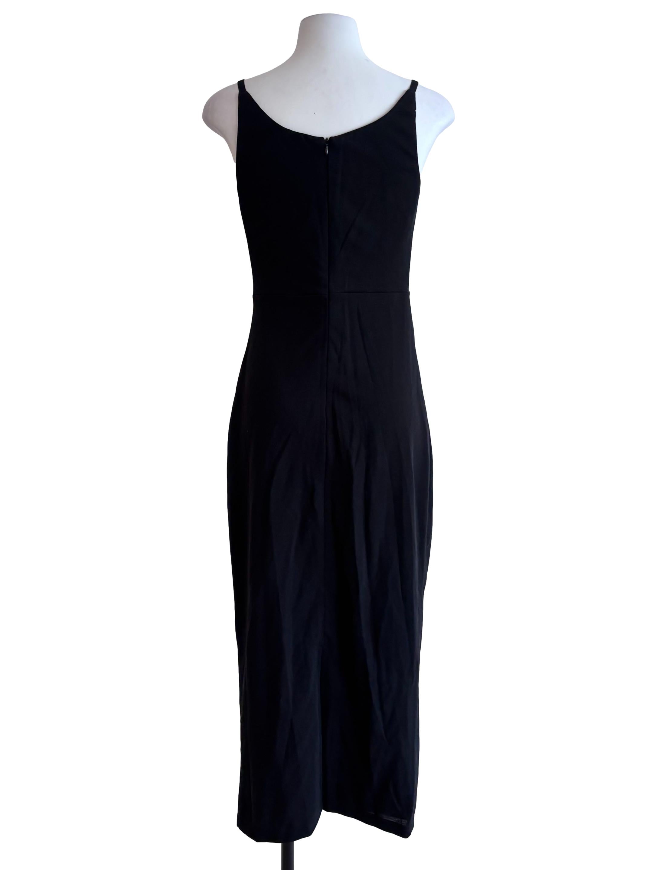 Jet Black Sabrina Neck Dress