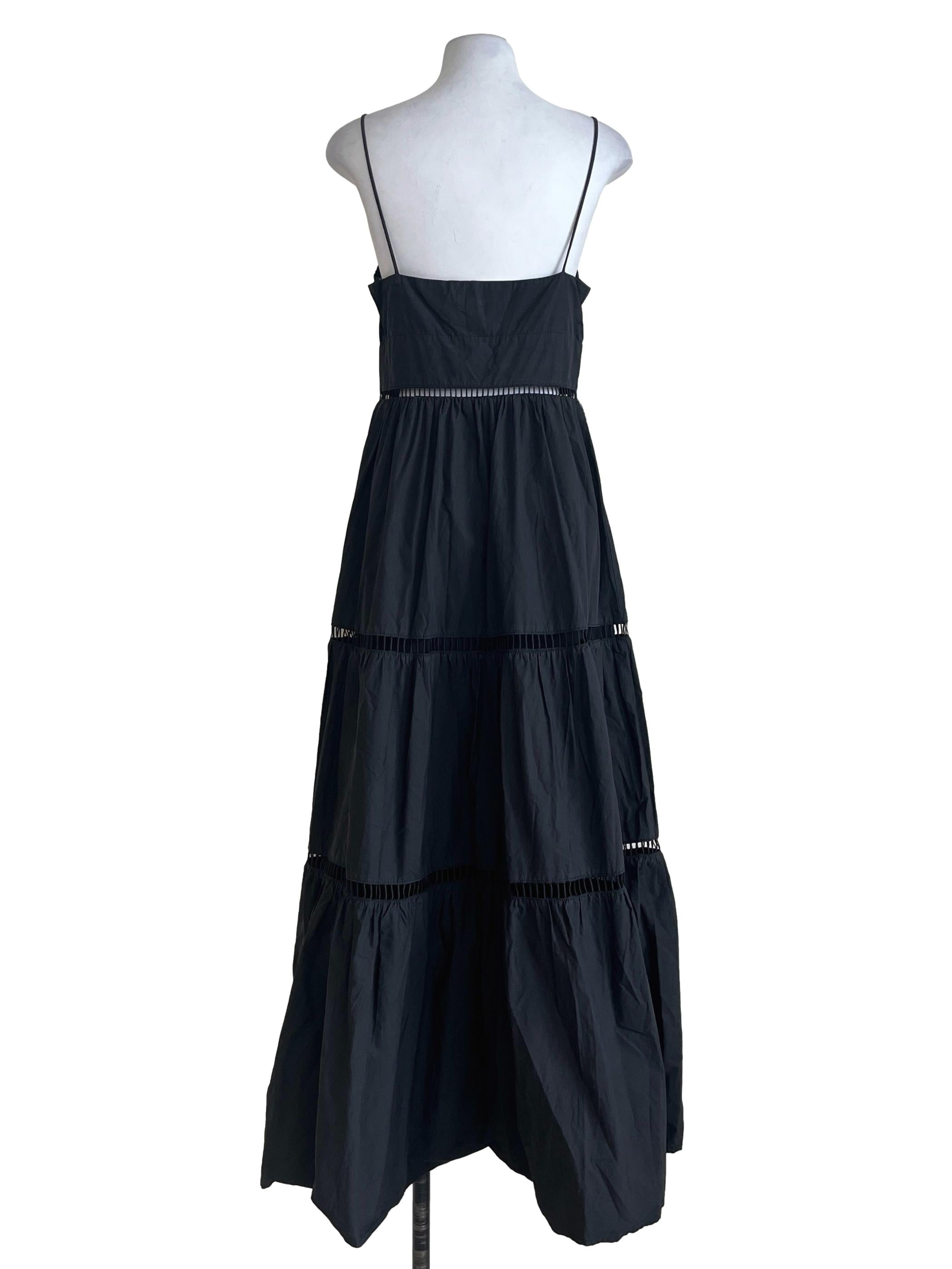 Grease Black Spaghetti Strap Tiered