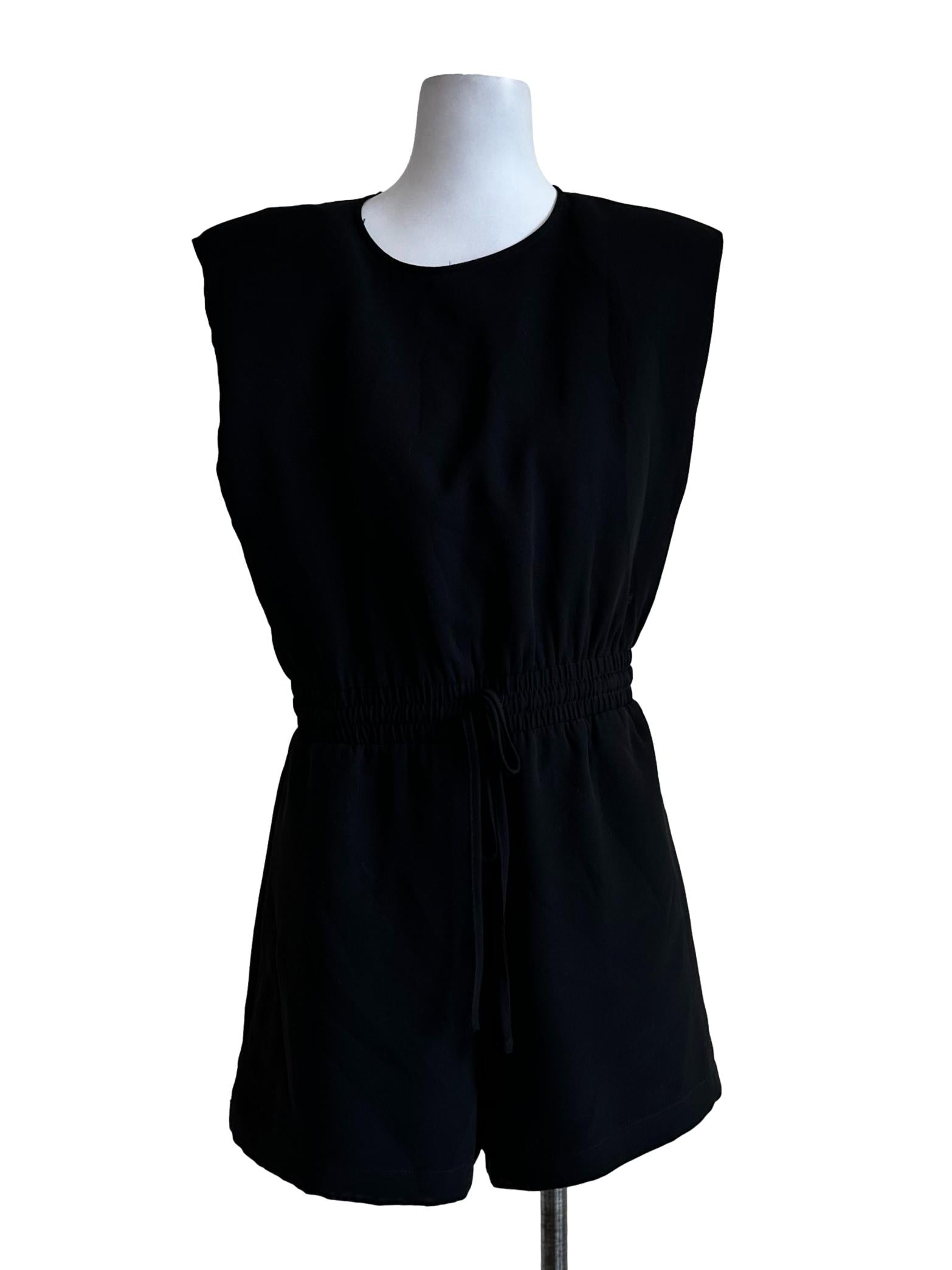 Black Plain Rompers