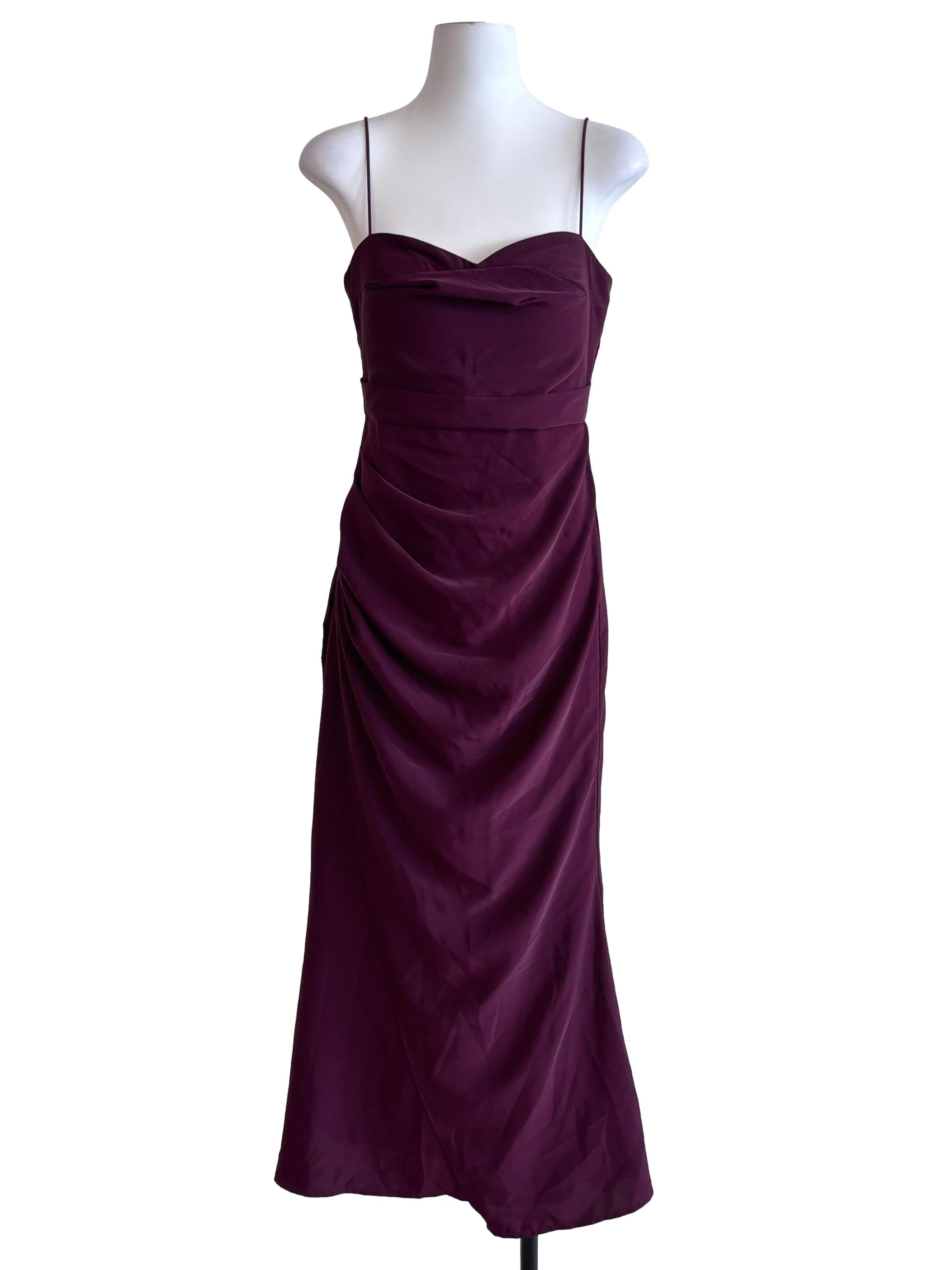 Burgundy Red Sweetheart Draped Dress