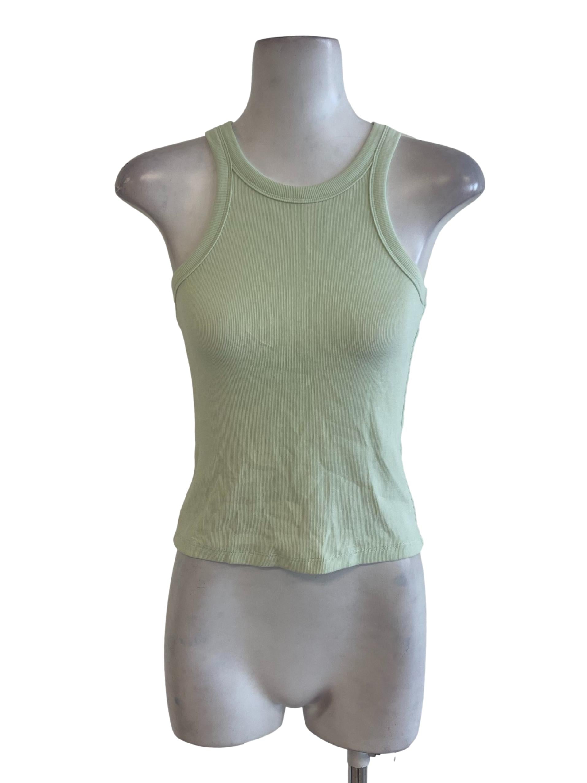 Light Lime Green Halter Neck Tank Top