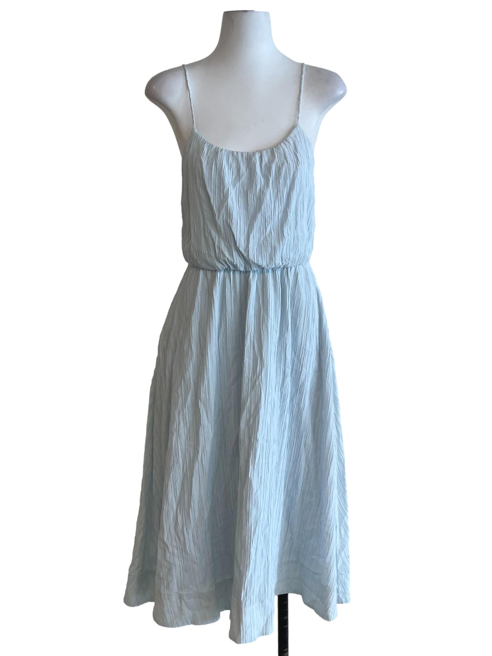 Sky Blue Spaghetti Strap A-Line Dress