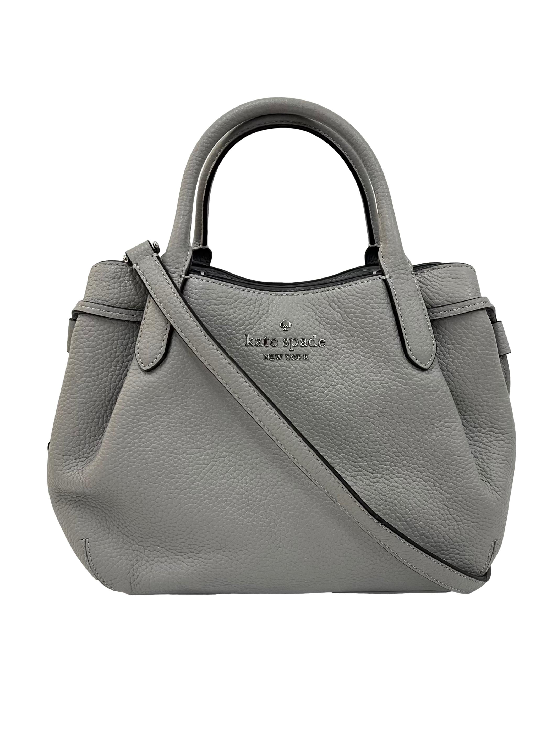 Grey Pebbled Leather Dumpling Small Satchel Bag CSN
