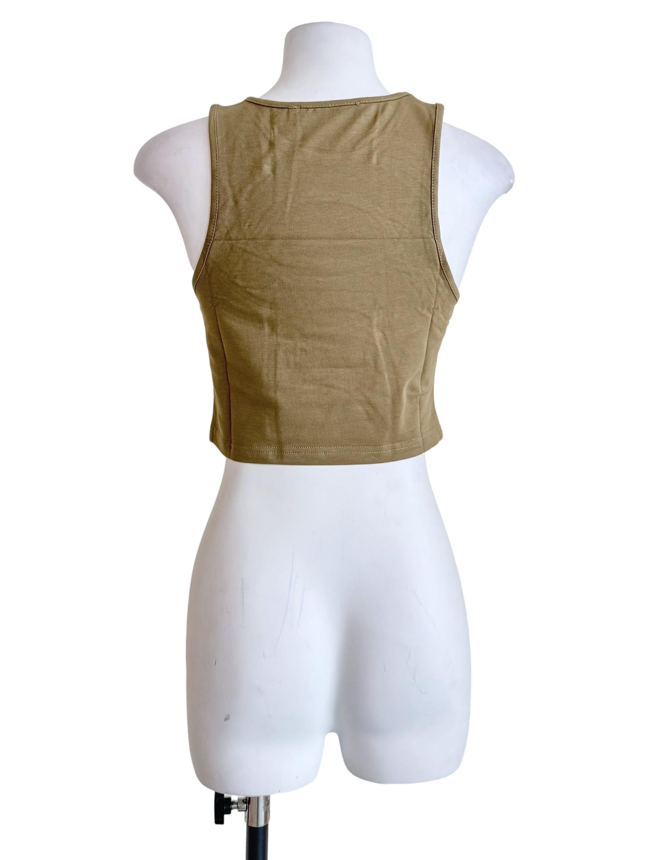 Olive Green Gia Cut Out Racercut Top