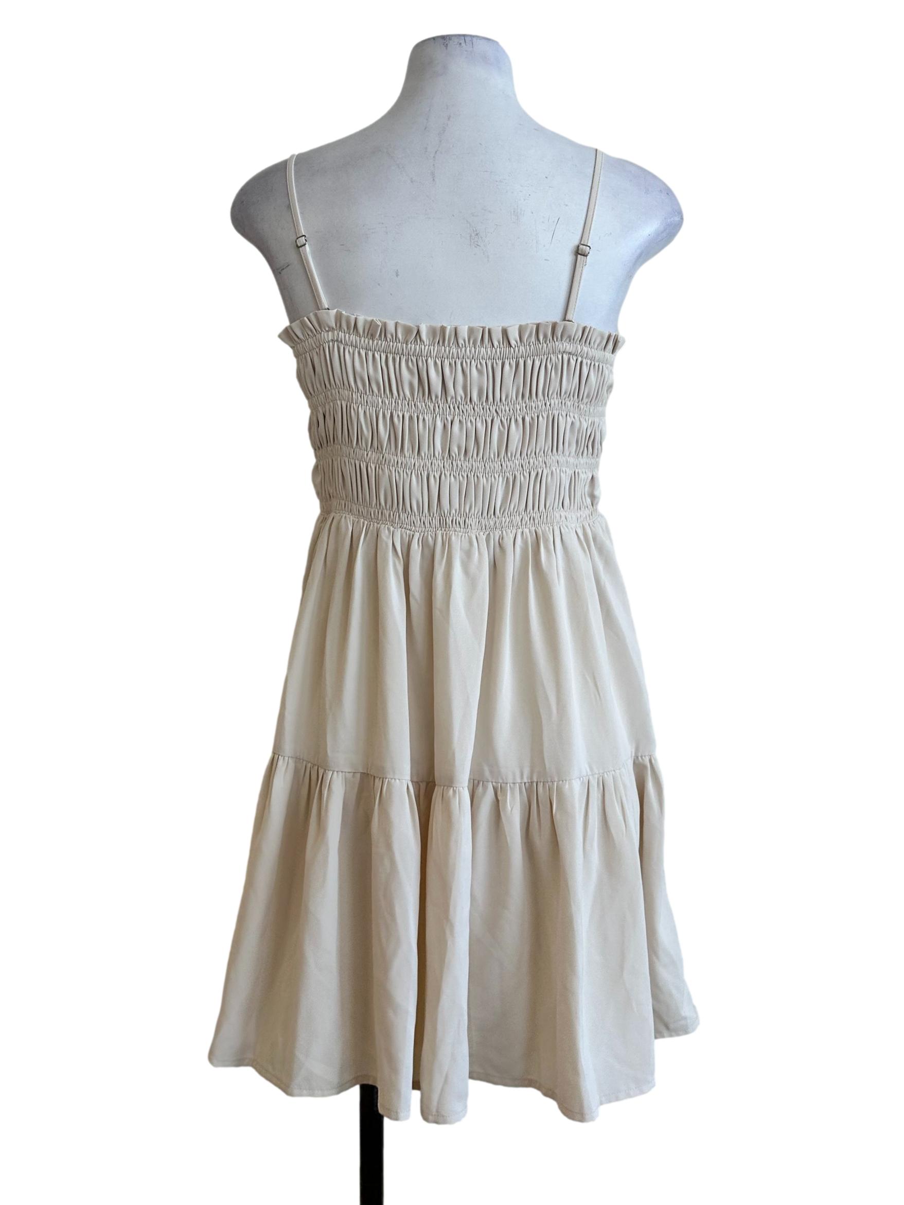 Buttermilk Beige Sleeveless Mini Dress