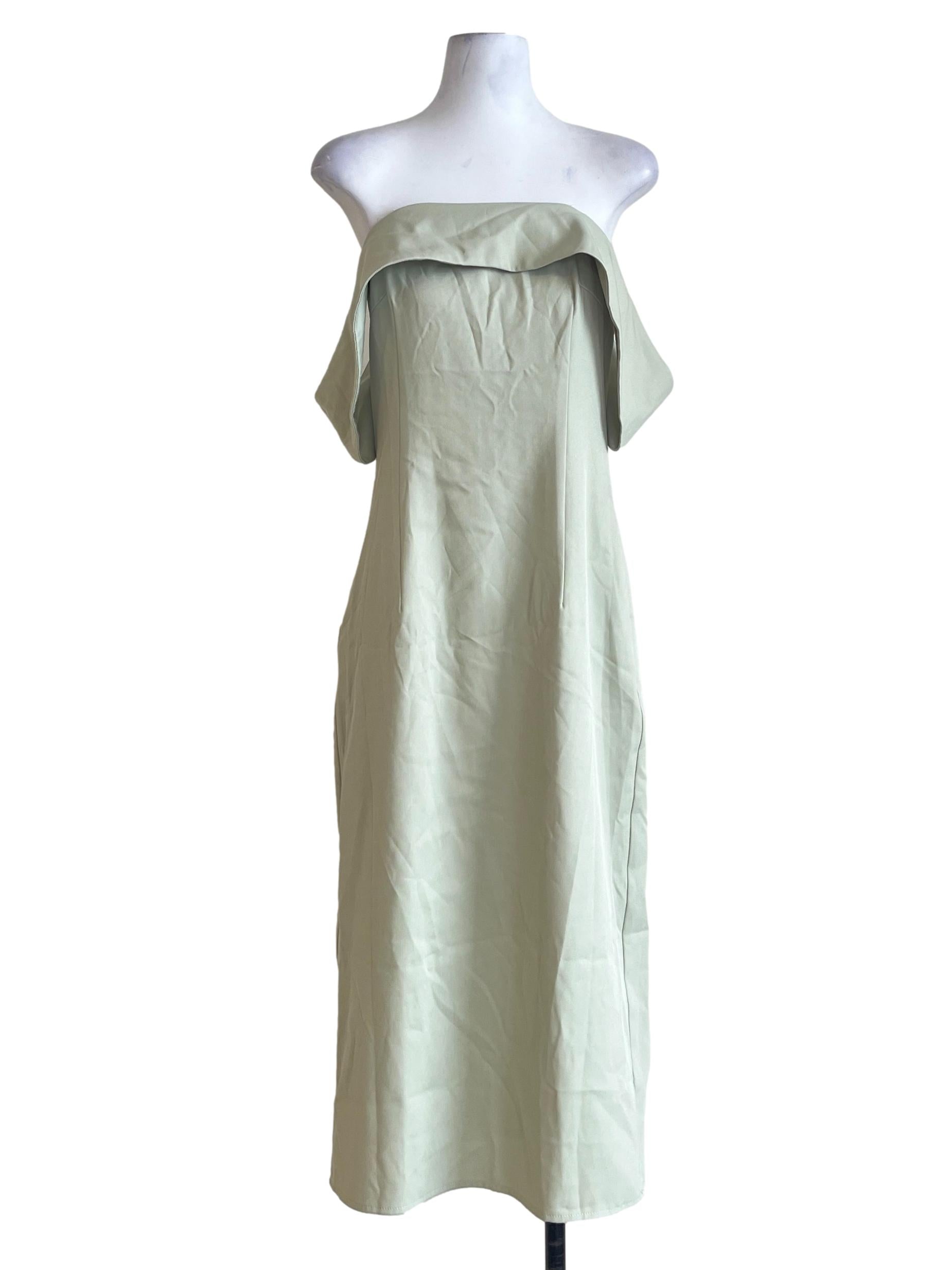 Pistachio Green Strapless Slip Dress