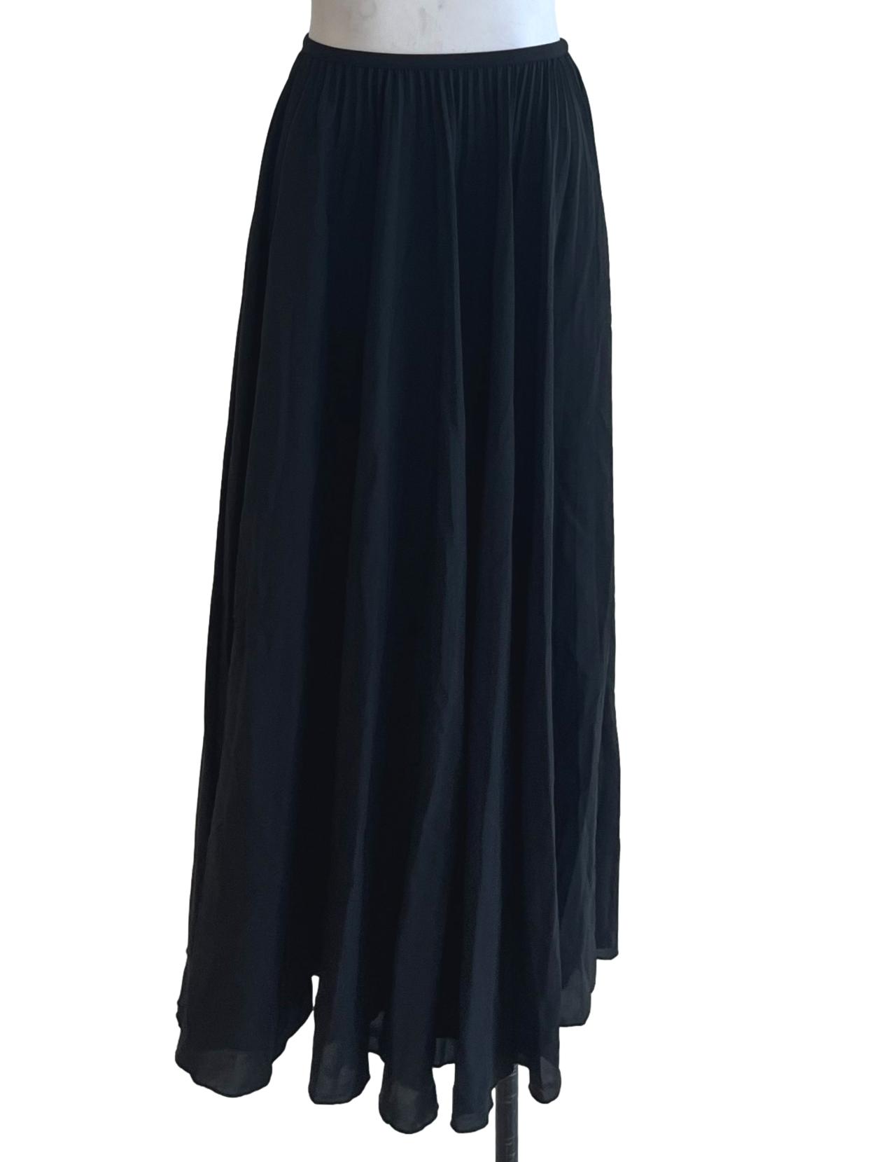 Black Plain A-Line Skirt