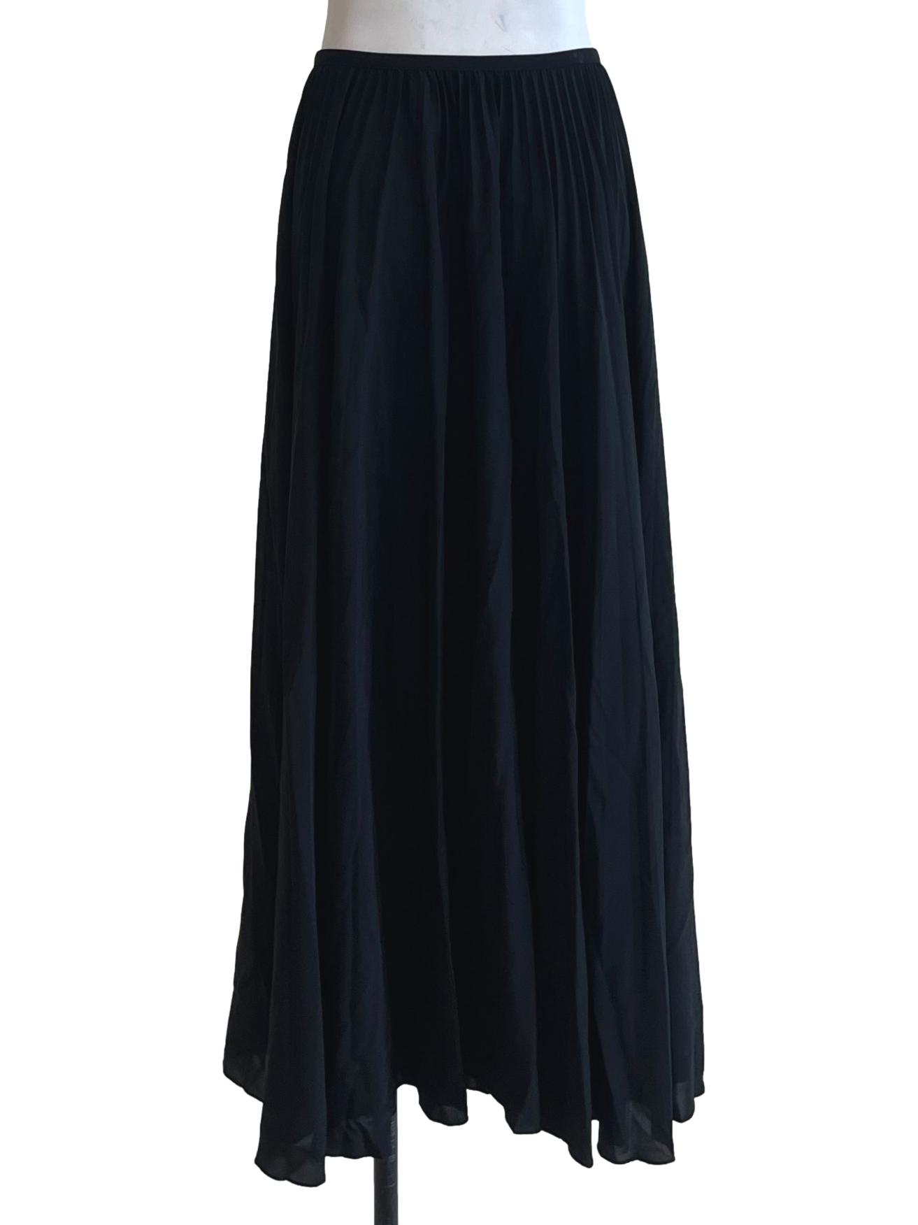Black Plain A-Line Skirt