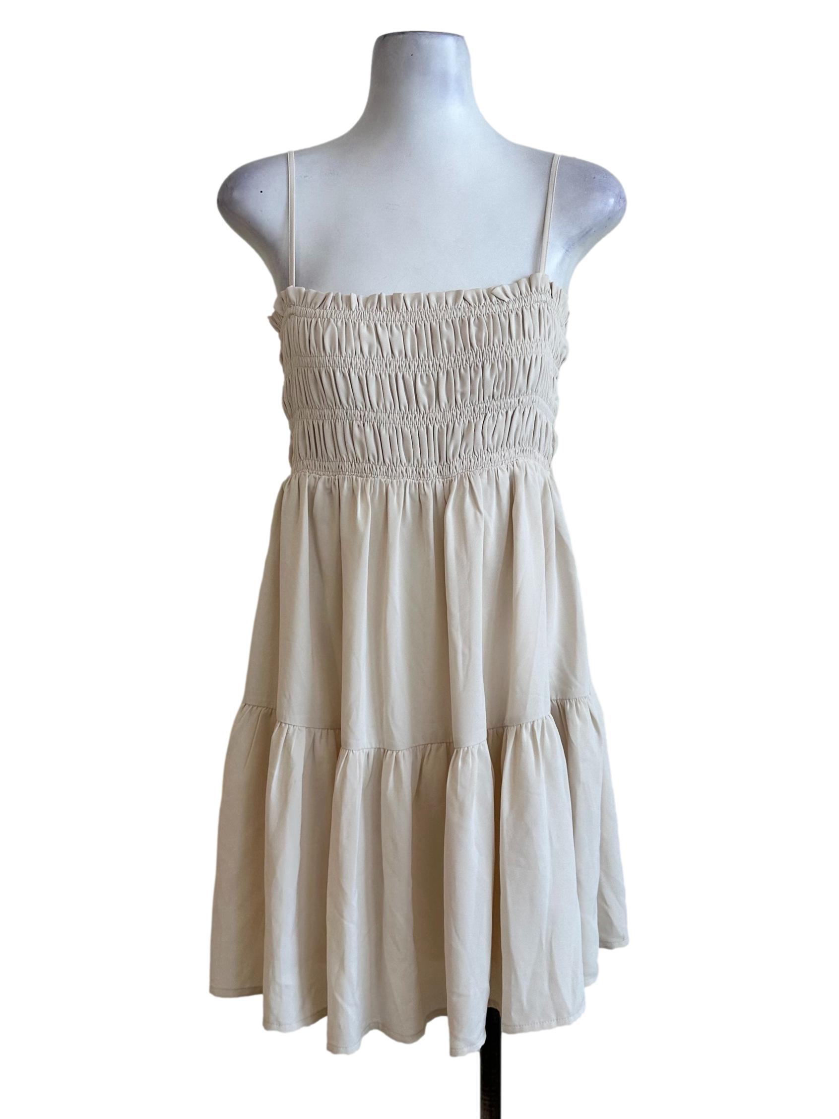 Buttermilk Beige Sleeveless Mini Dress