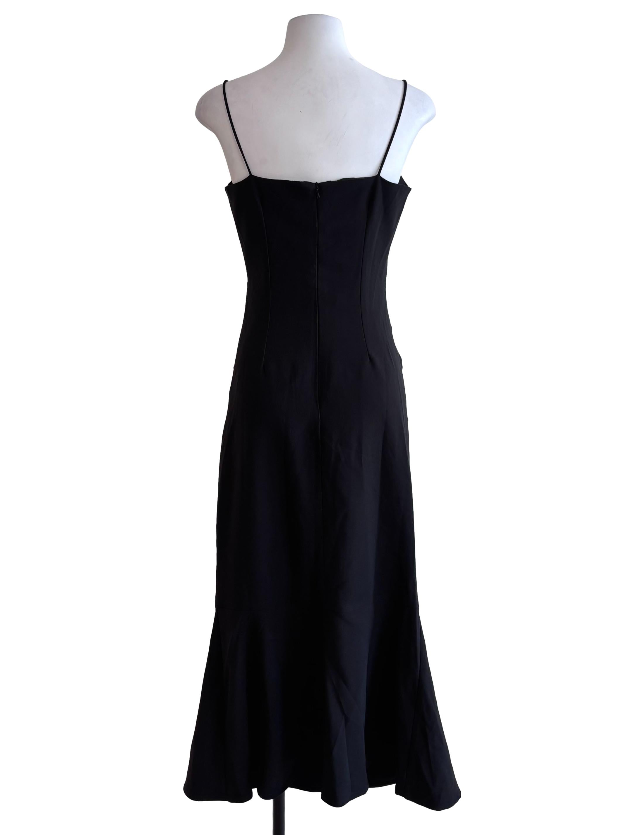 Black Spaghetti Strap Drape Dress