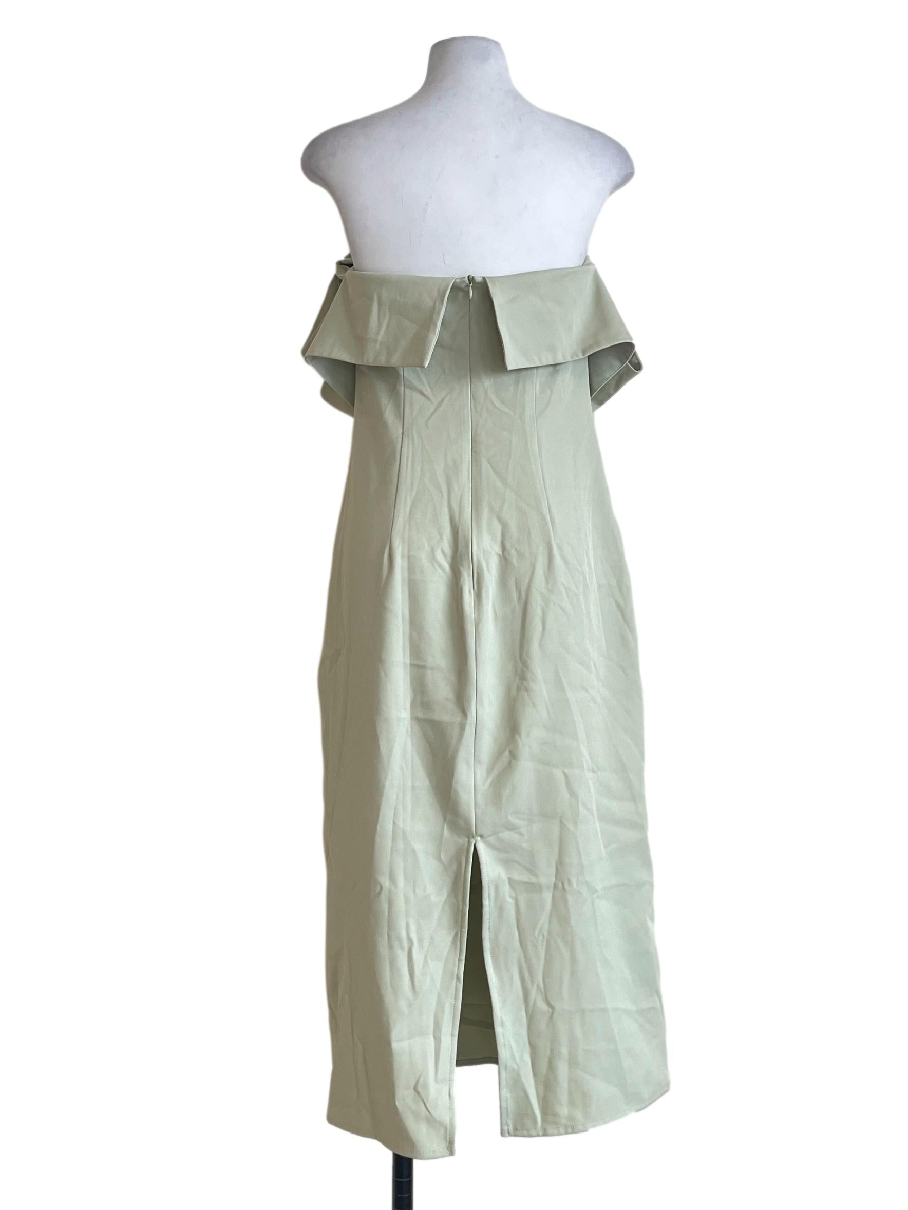 Pistachio Green Strapless Slip Dress