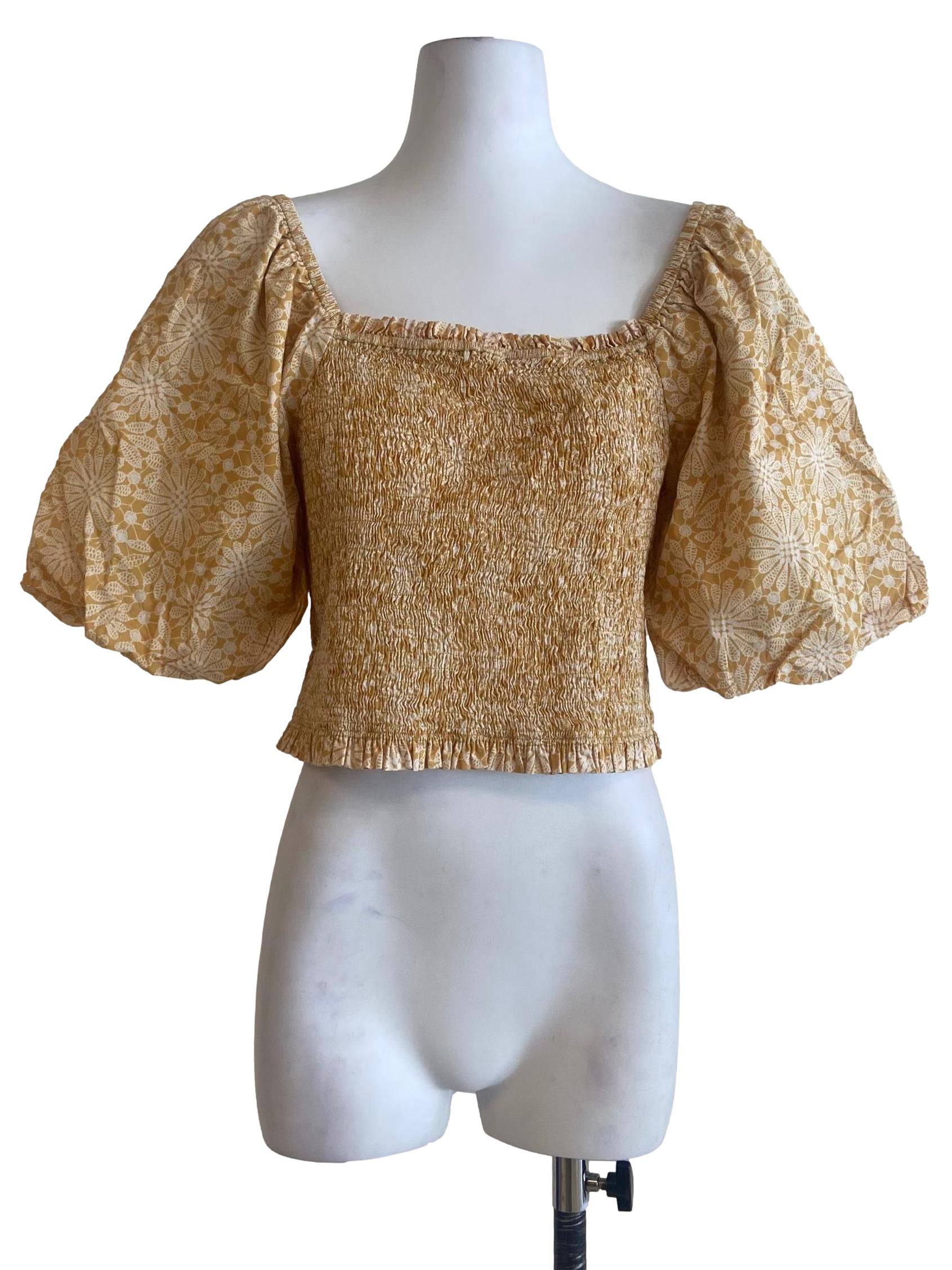 Honey Yellow Floral Blouse