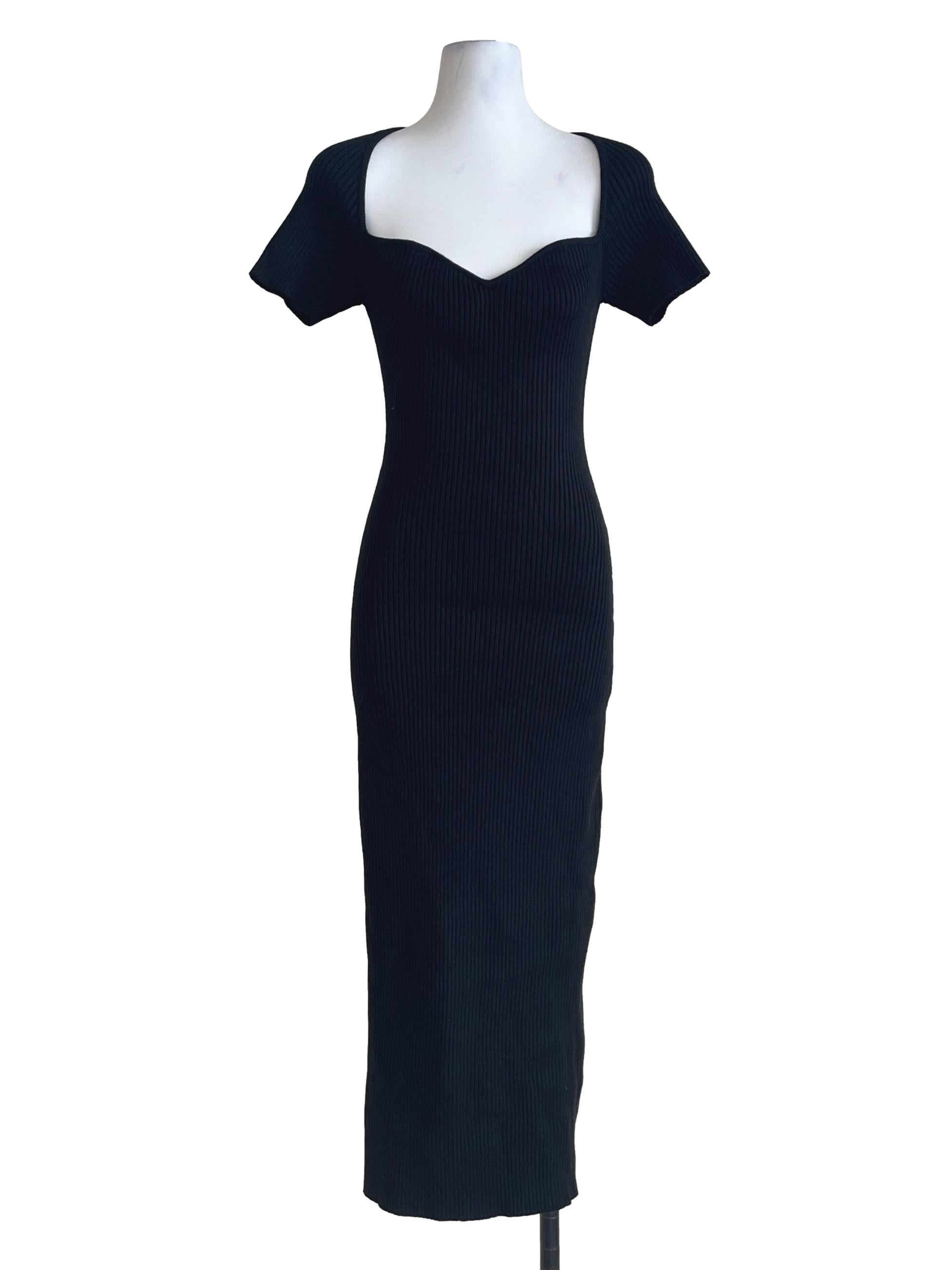 Ink Black Sweetheart Bodycon Dress