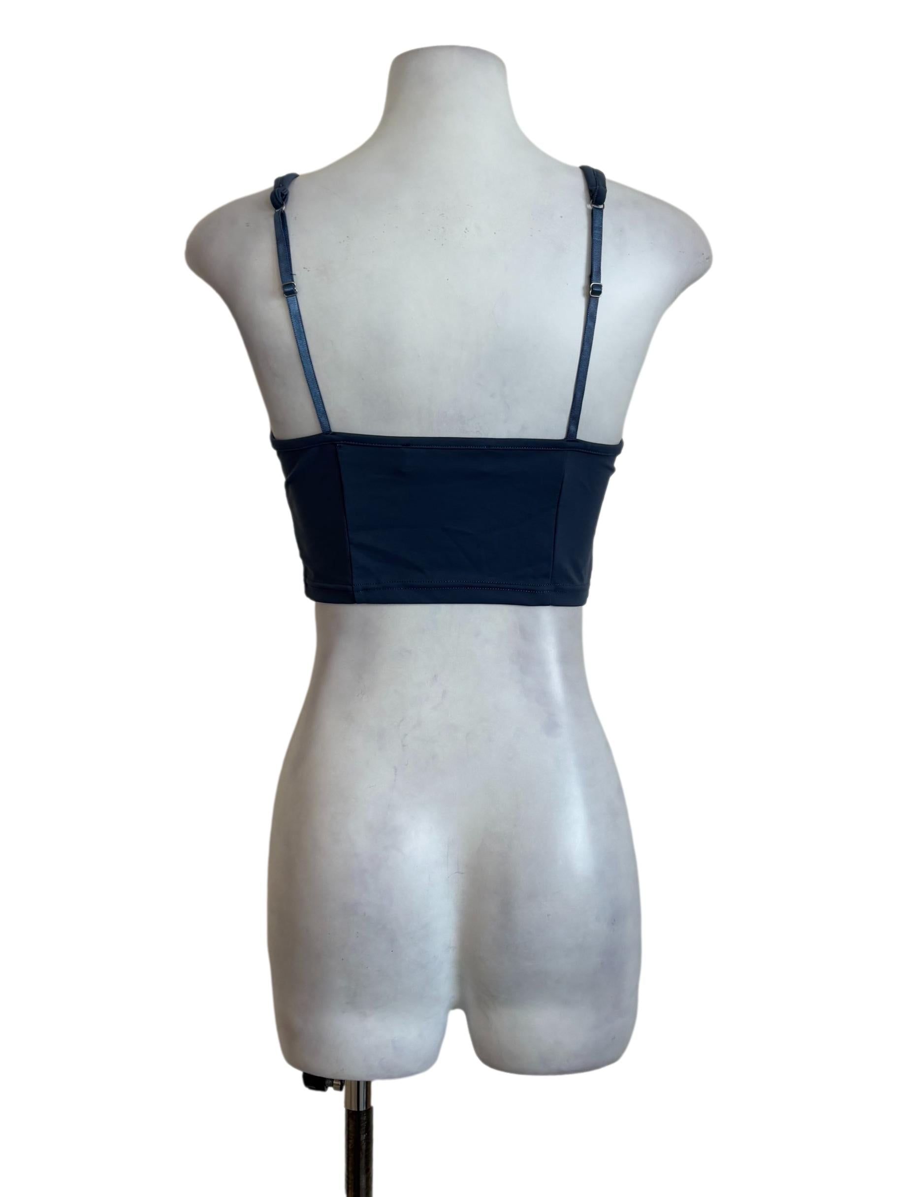 Aegean Blue Deep V Cropped Top YHF