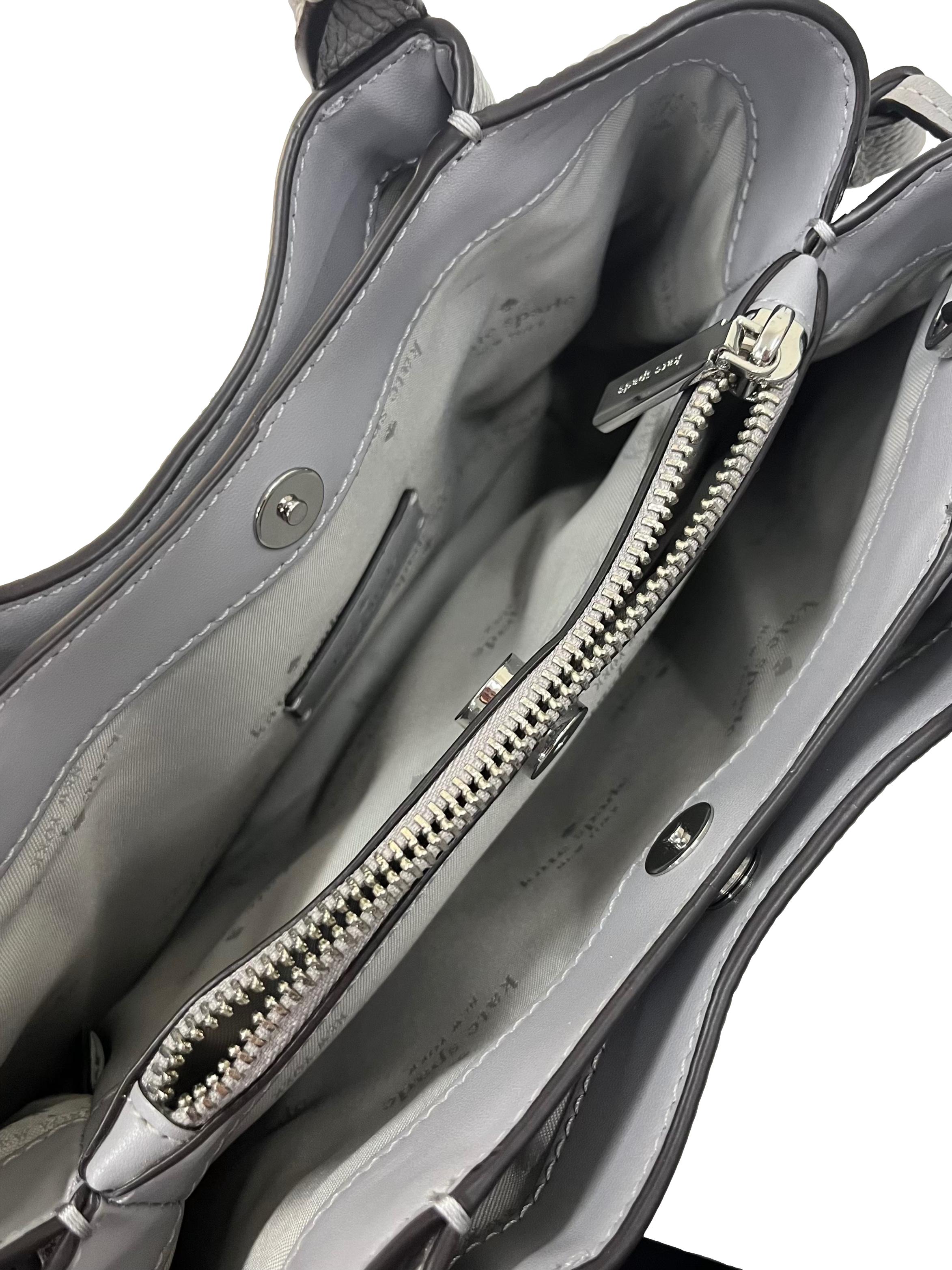 Grey Pebbled Leather Dumpling Small Satchel Bag CSN
