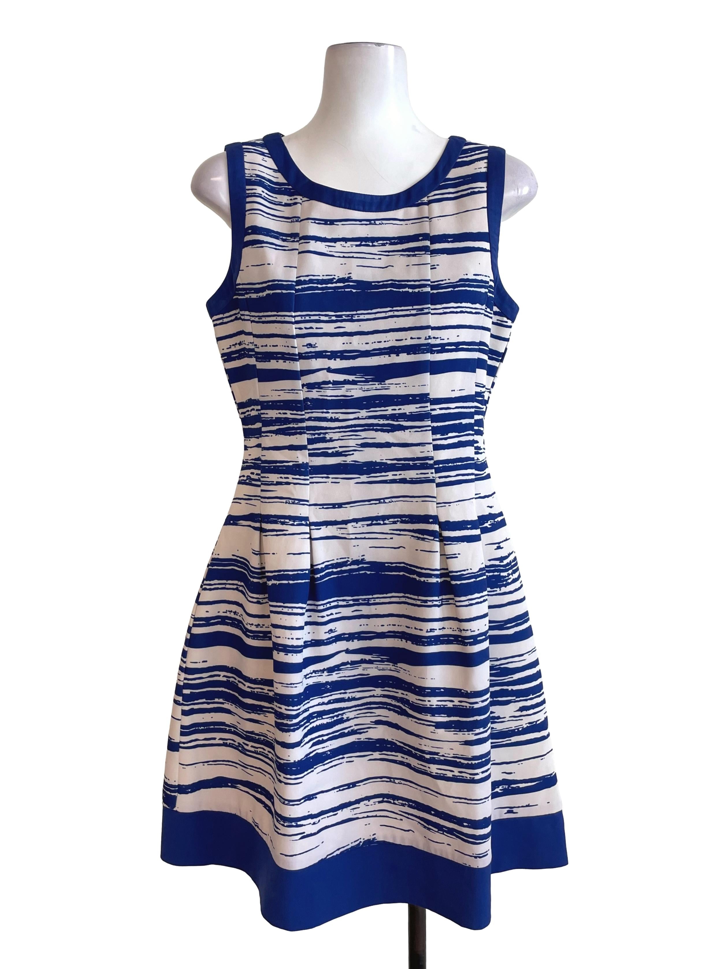 Royal Blue Pleated Tulip Dress