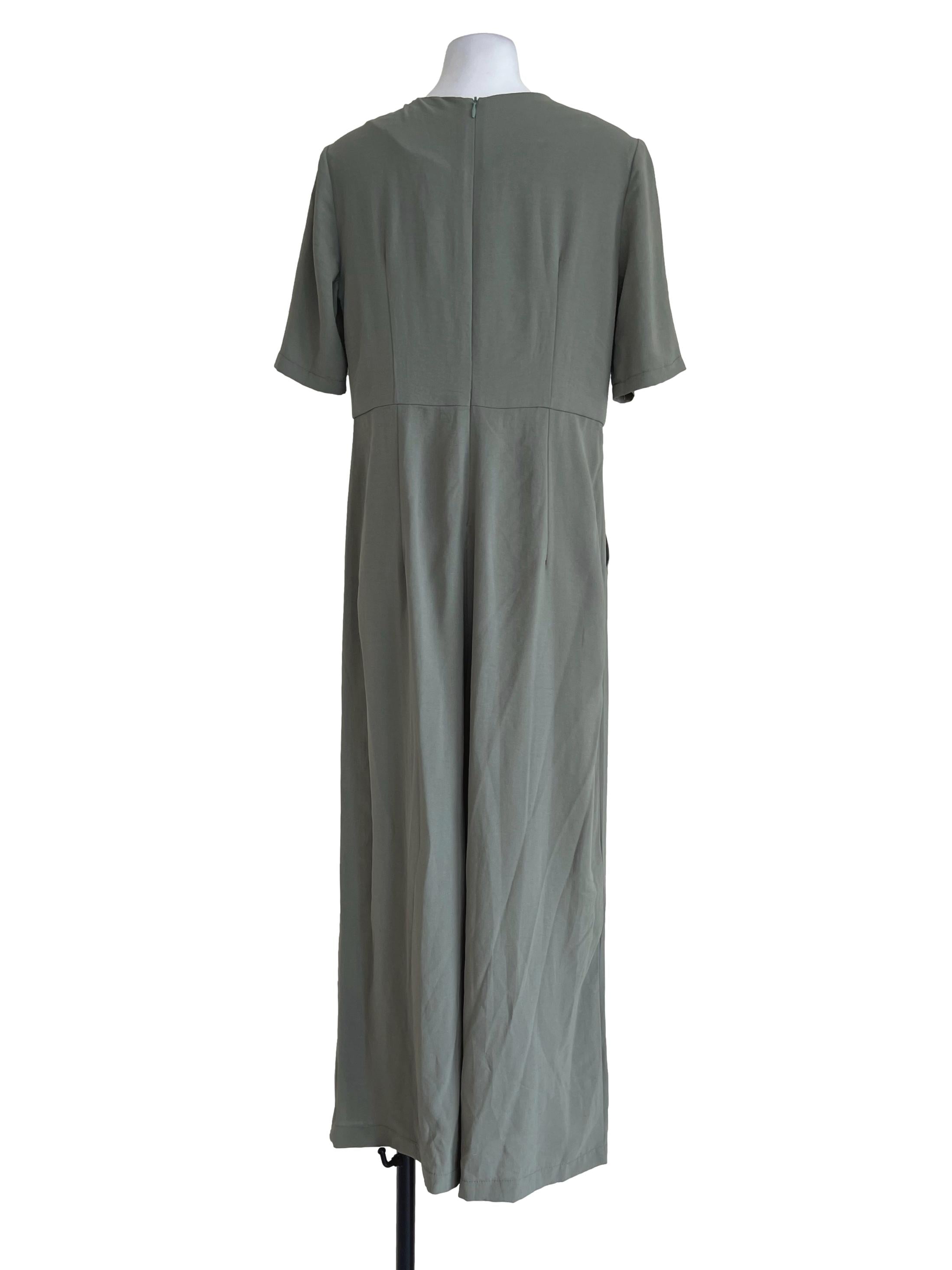 Dusty Green Middle Laced Overalls