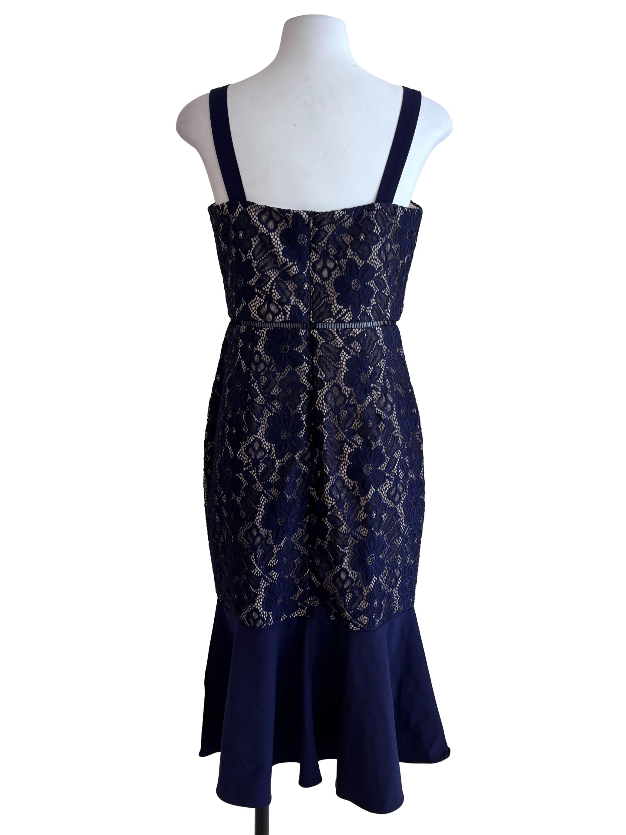 Navy Blue Lace Sweetheart Dress