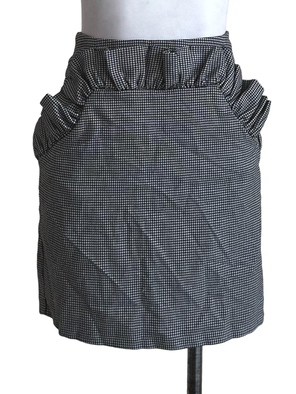 Black Houndstooth Mini Skirts