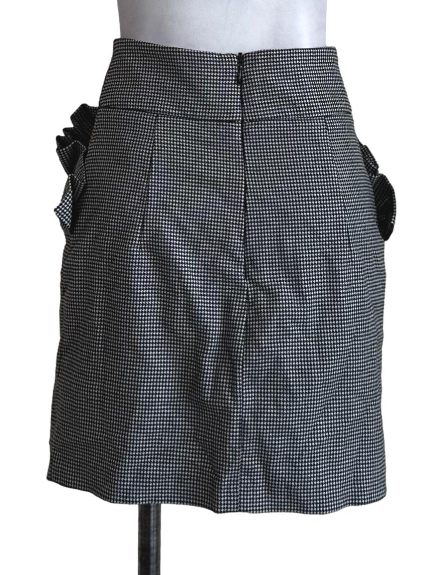Black Houndstooth Mini Skirts