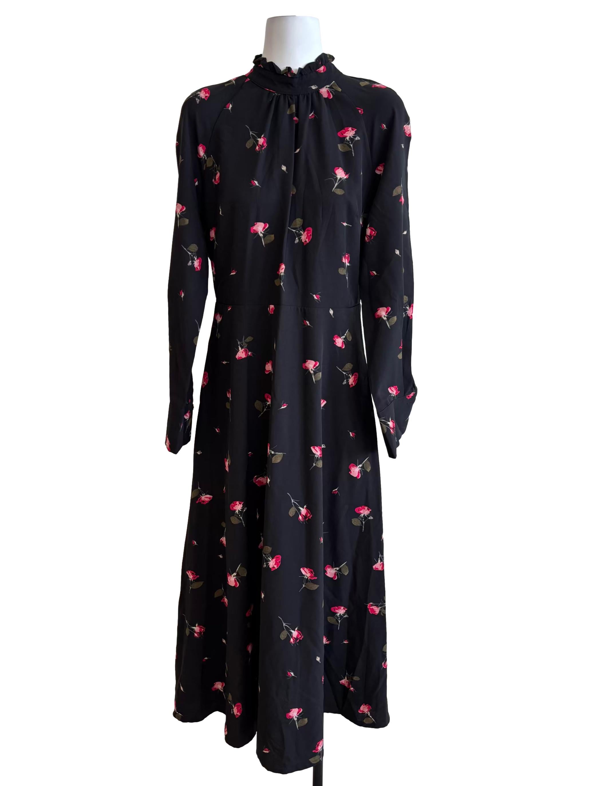 Black Floral Printed Dress