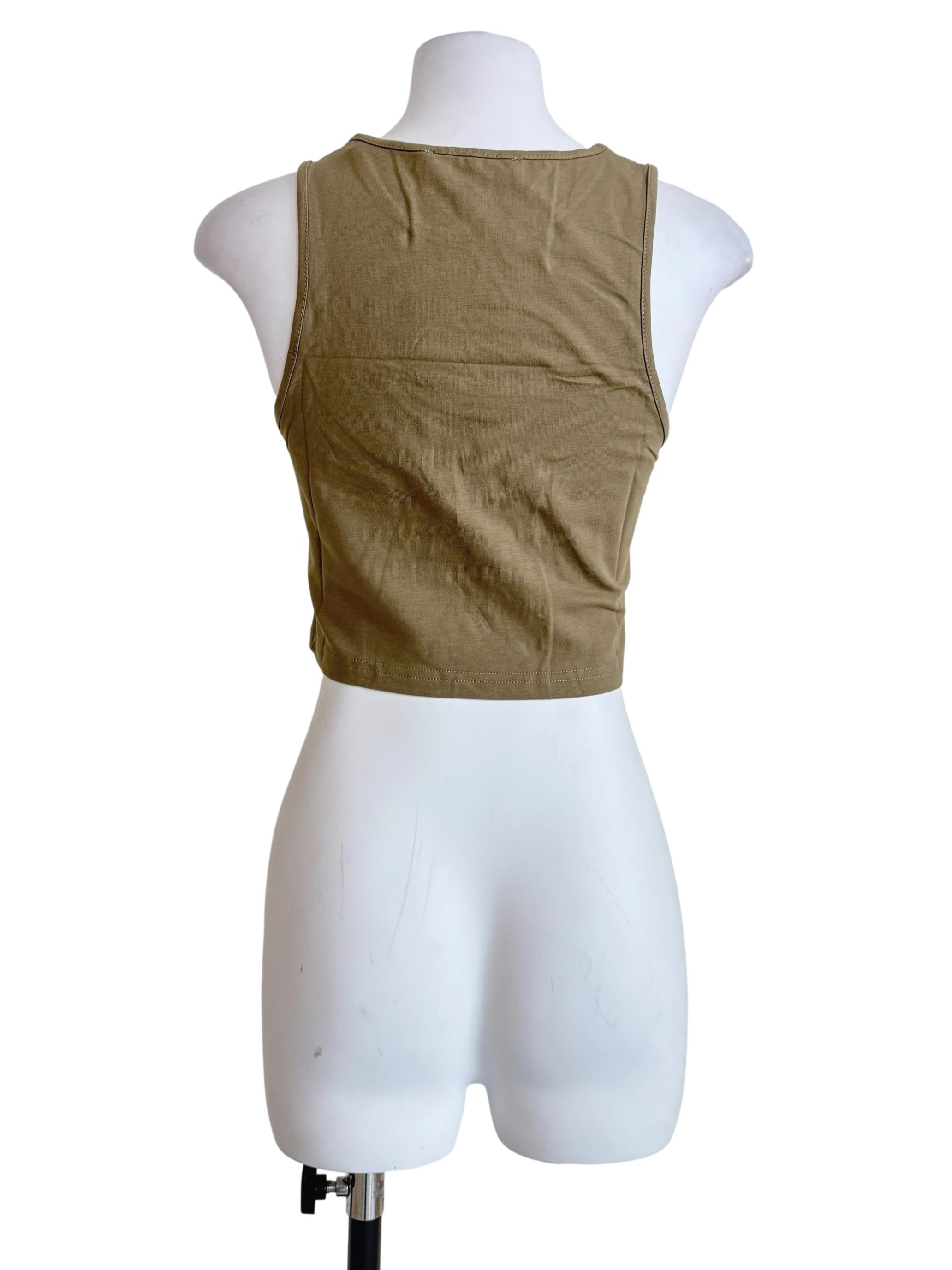 Olive Green Gia Cut Out Racercut Top