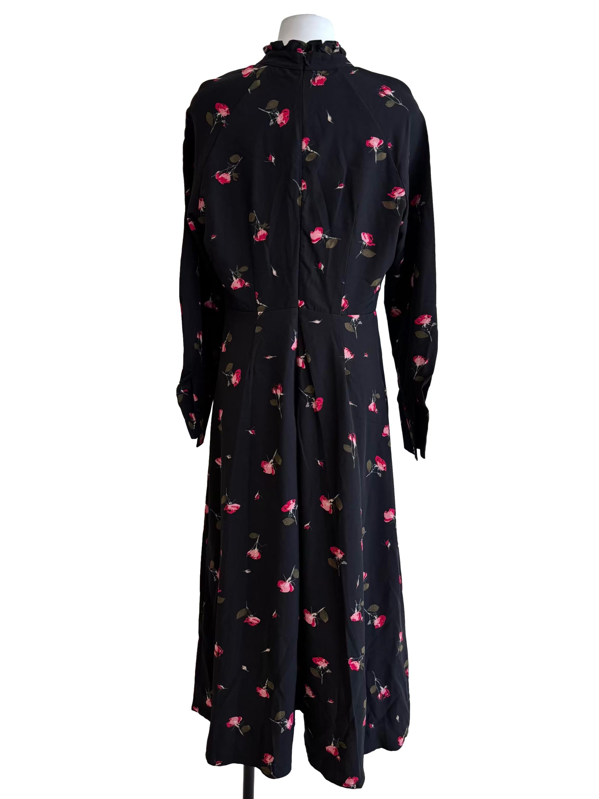 Black Floral Printed Dress