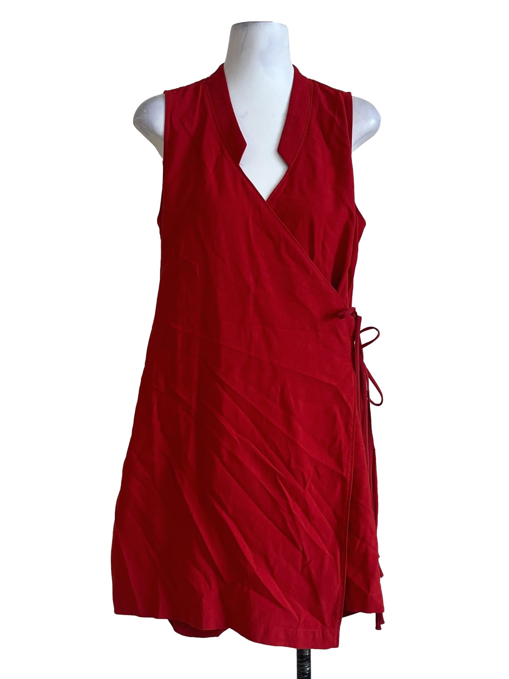 Brick Red Wrap Romper