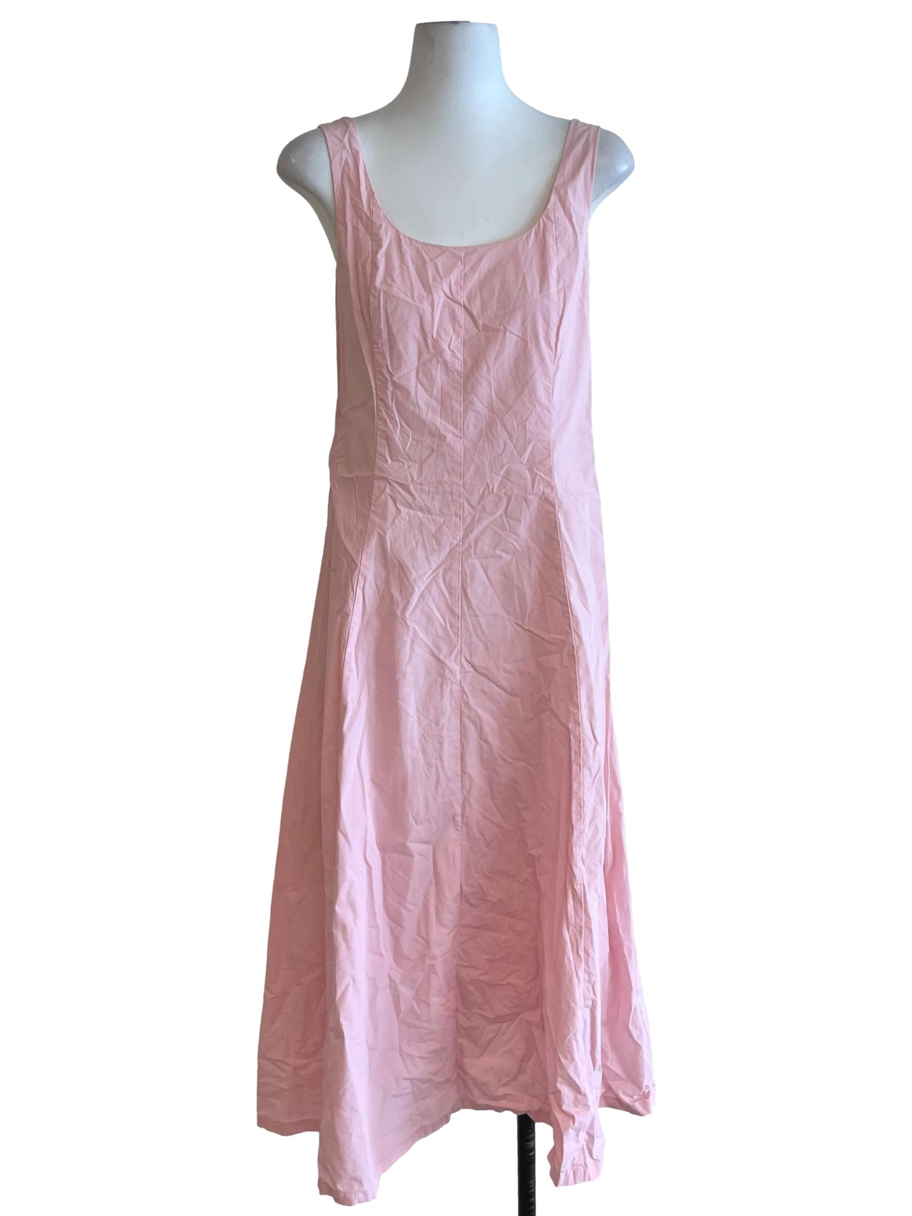 Rose Pink Scoop Neckline Sheath Dress