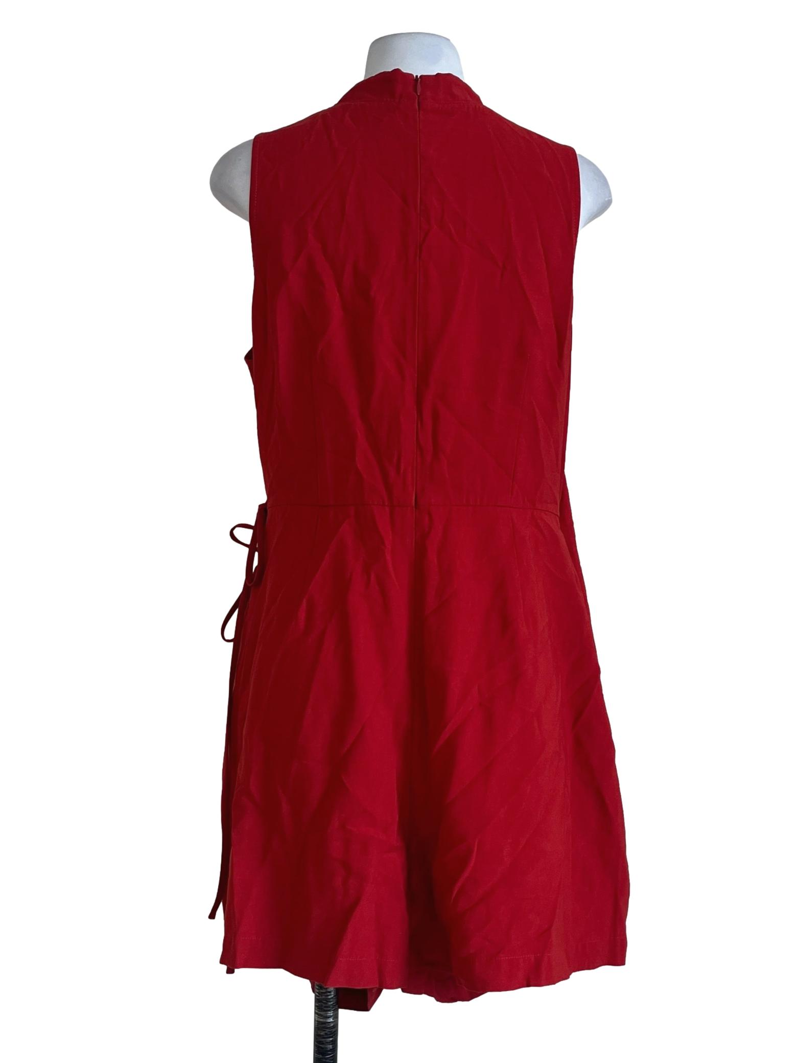 Brick Red Wrap Romper