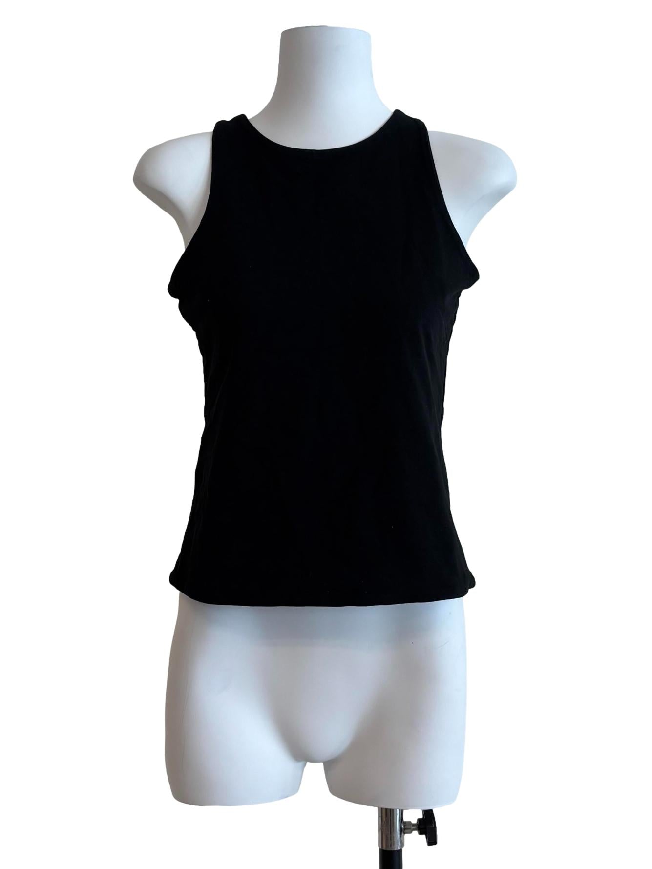 Black Sleeveless Cotton Tank Top