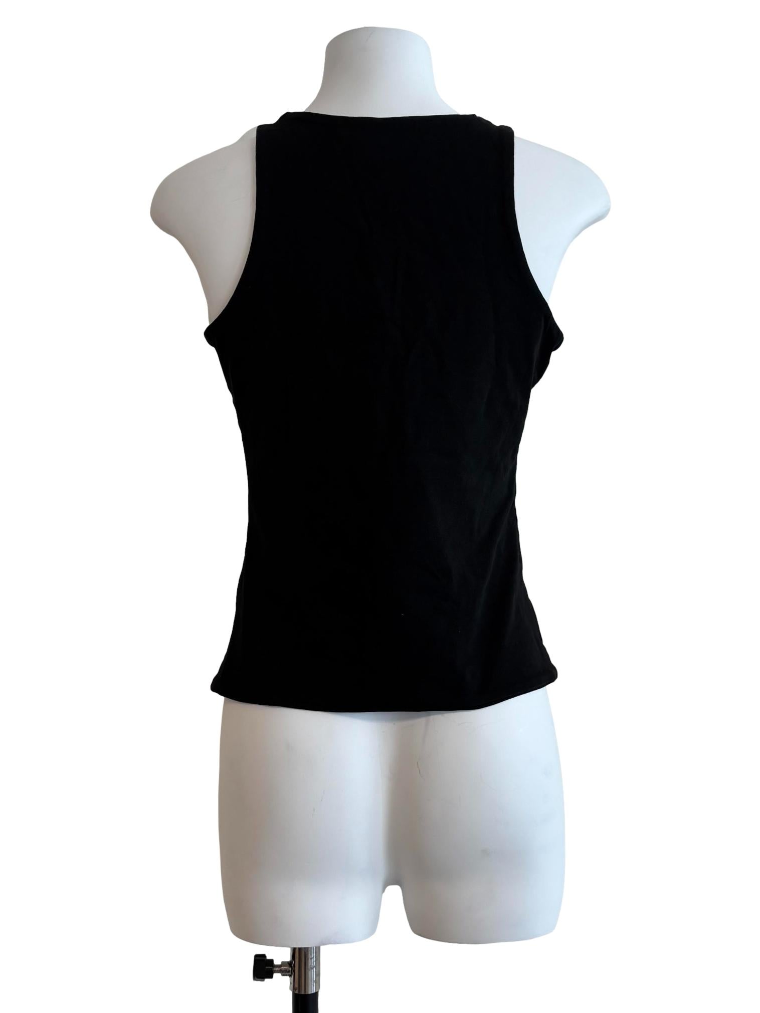 Black Sleeveless Cotton Tank Top