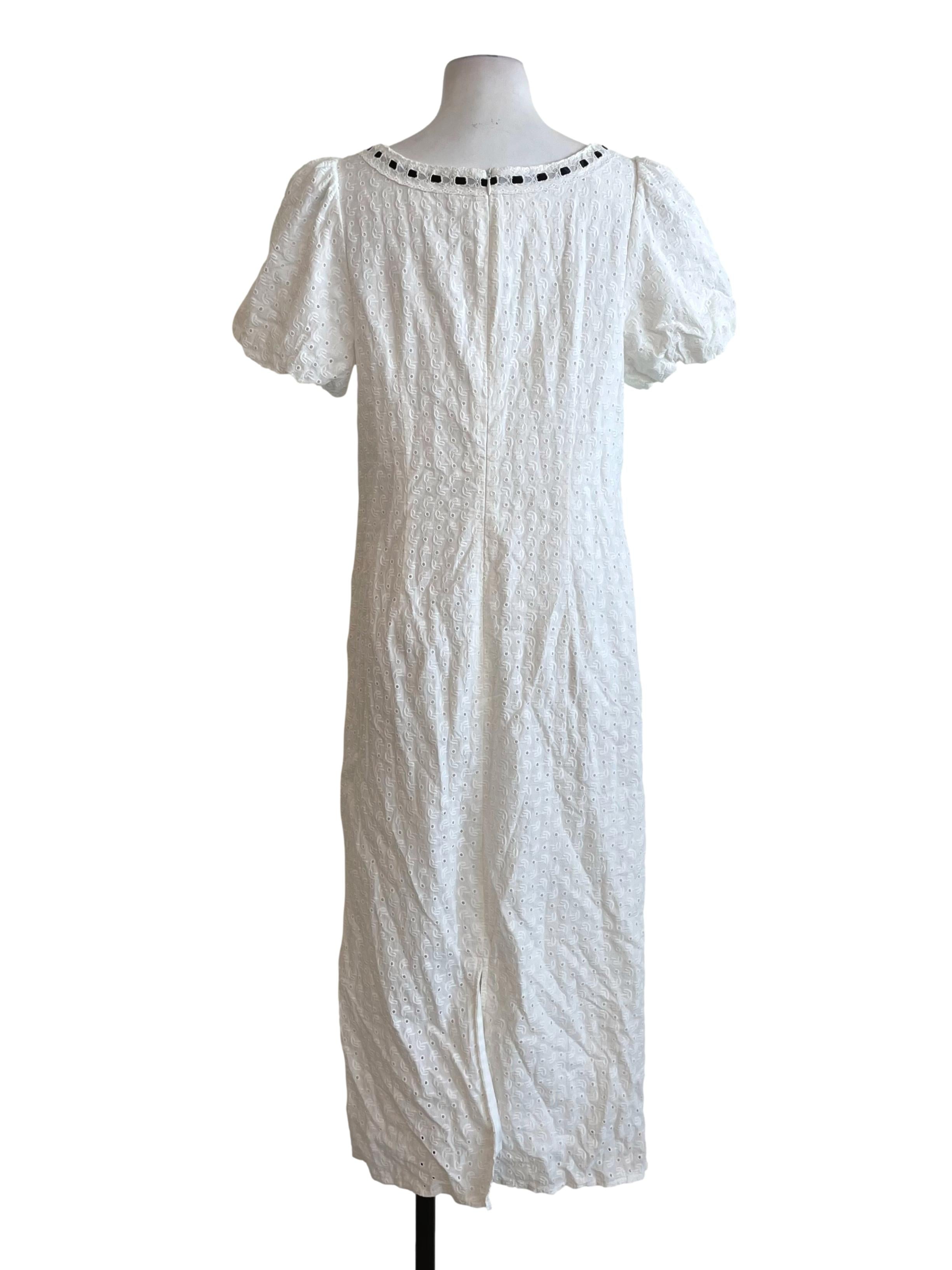 White  Eyelet Draped Petite Dress