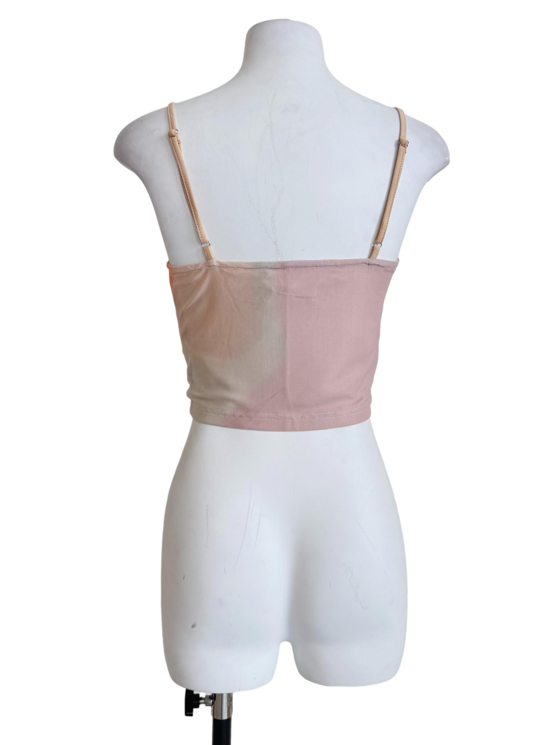 Printed Catrin Mesh Ruched Crop Top