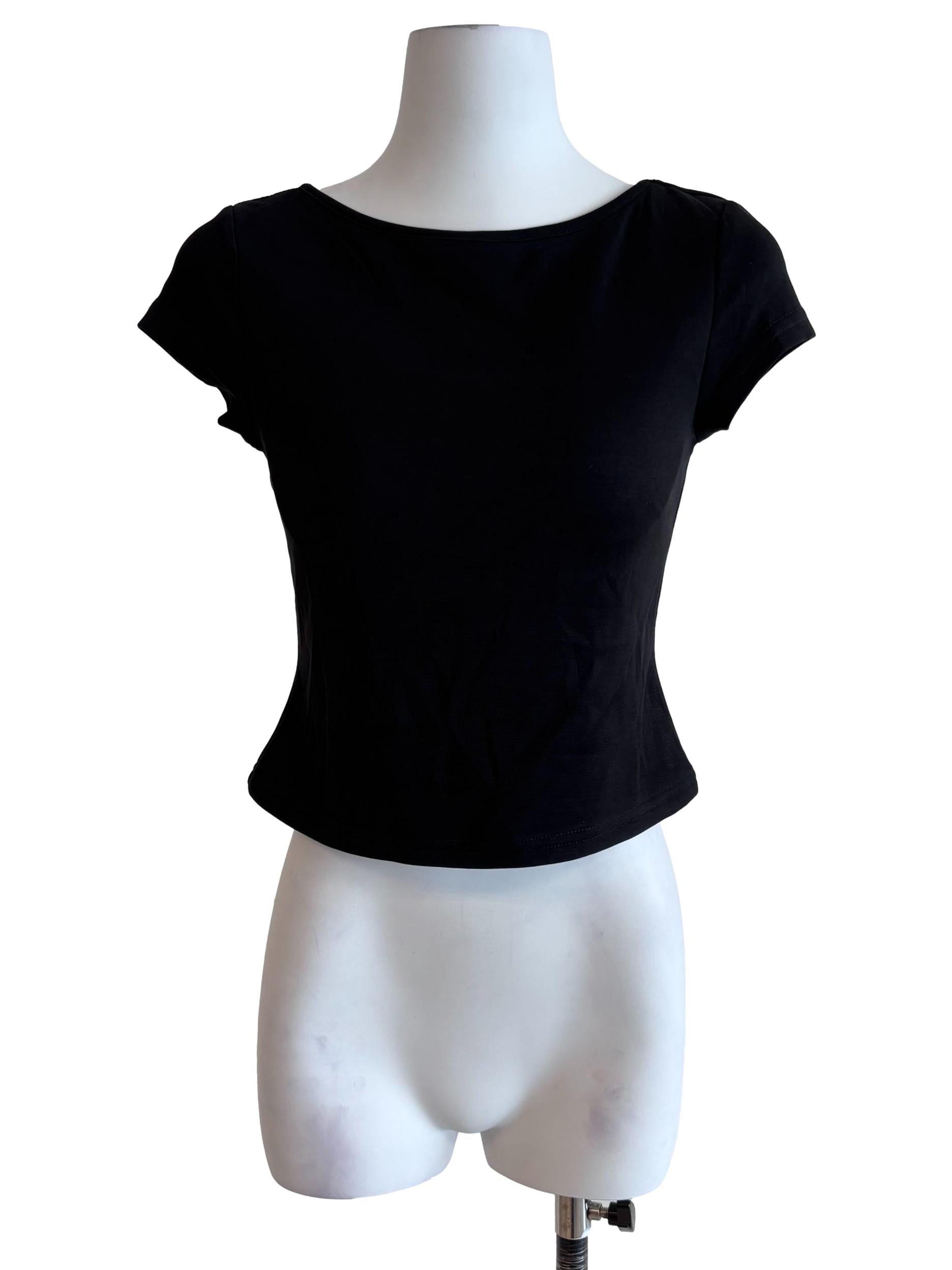 Jet Black Padded Fitted Tee