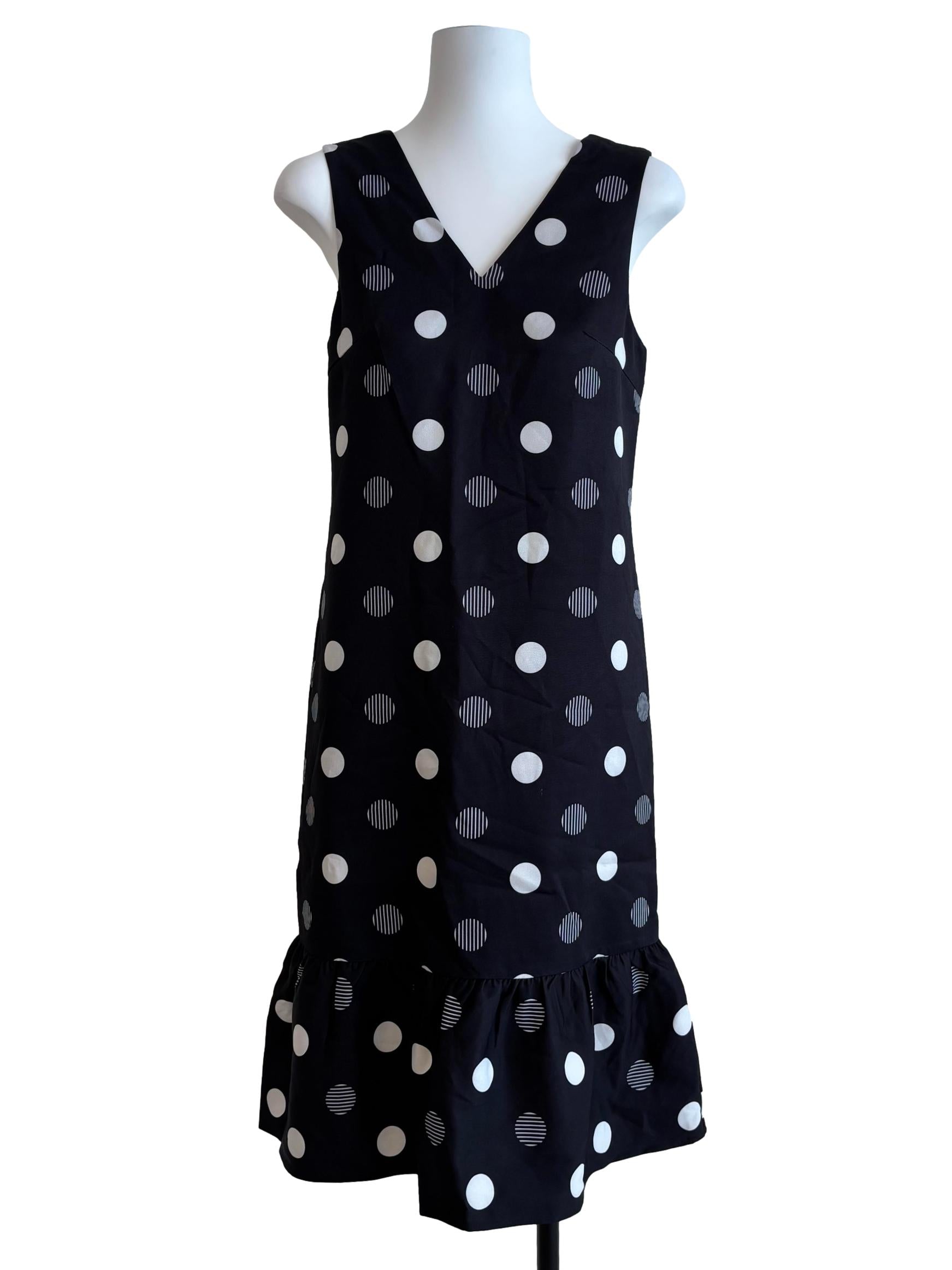 Love Bonito Jet Black Polka Dot Dropwaist Dress | REFASH