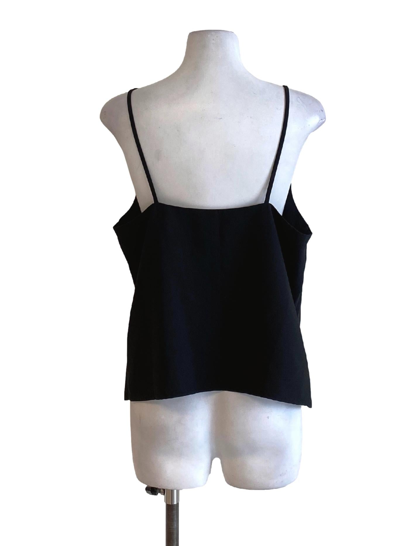 Rich Black V-Neck Loose Flowy Top LB