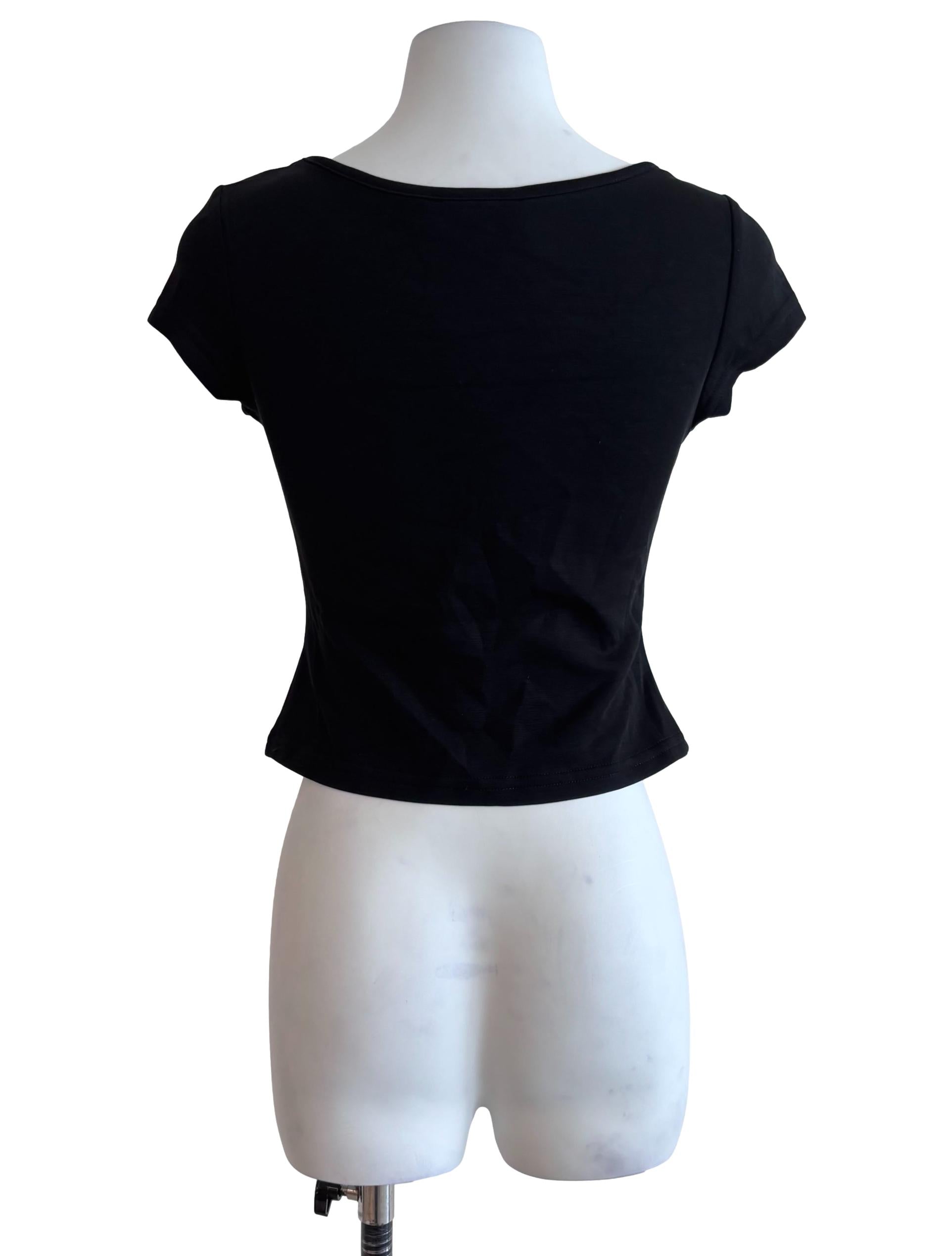 Jet Black Padded Fitted Tee