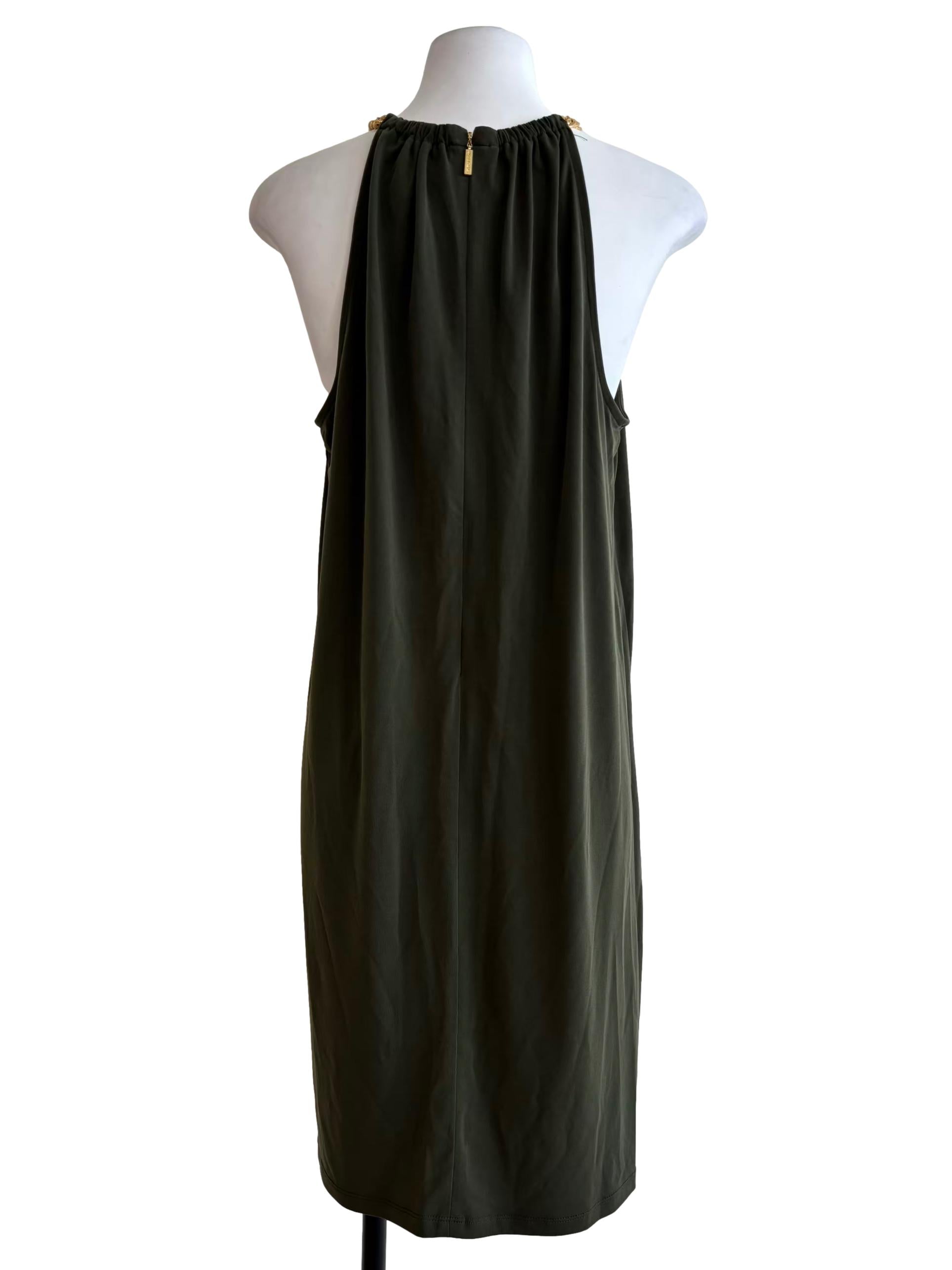 Crocodile Green Halter Dress