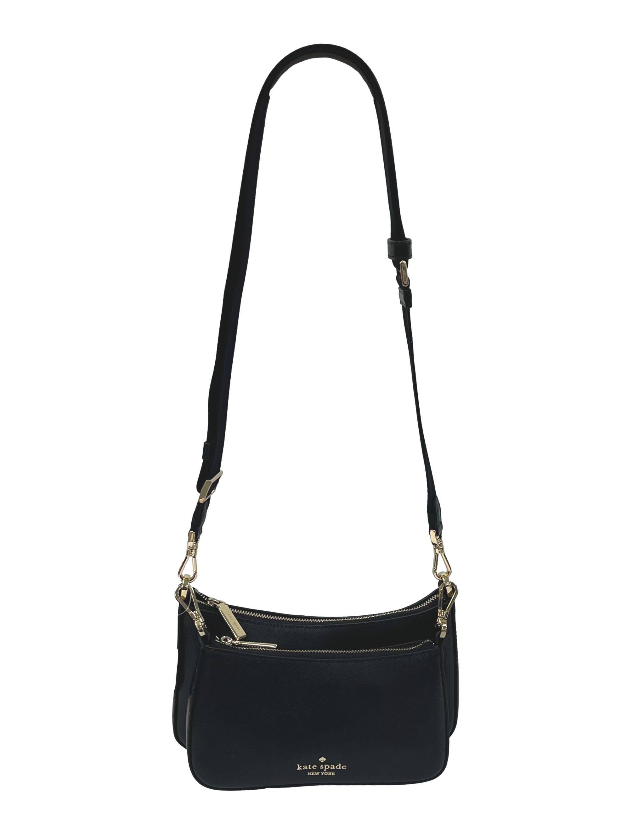 Black Duet Saffiano Leather Small Crossbody Bag CSN
