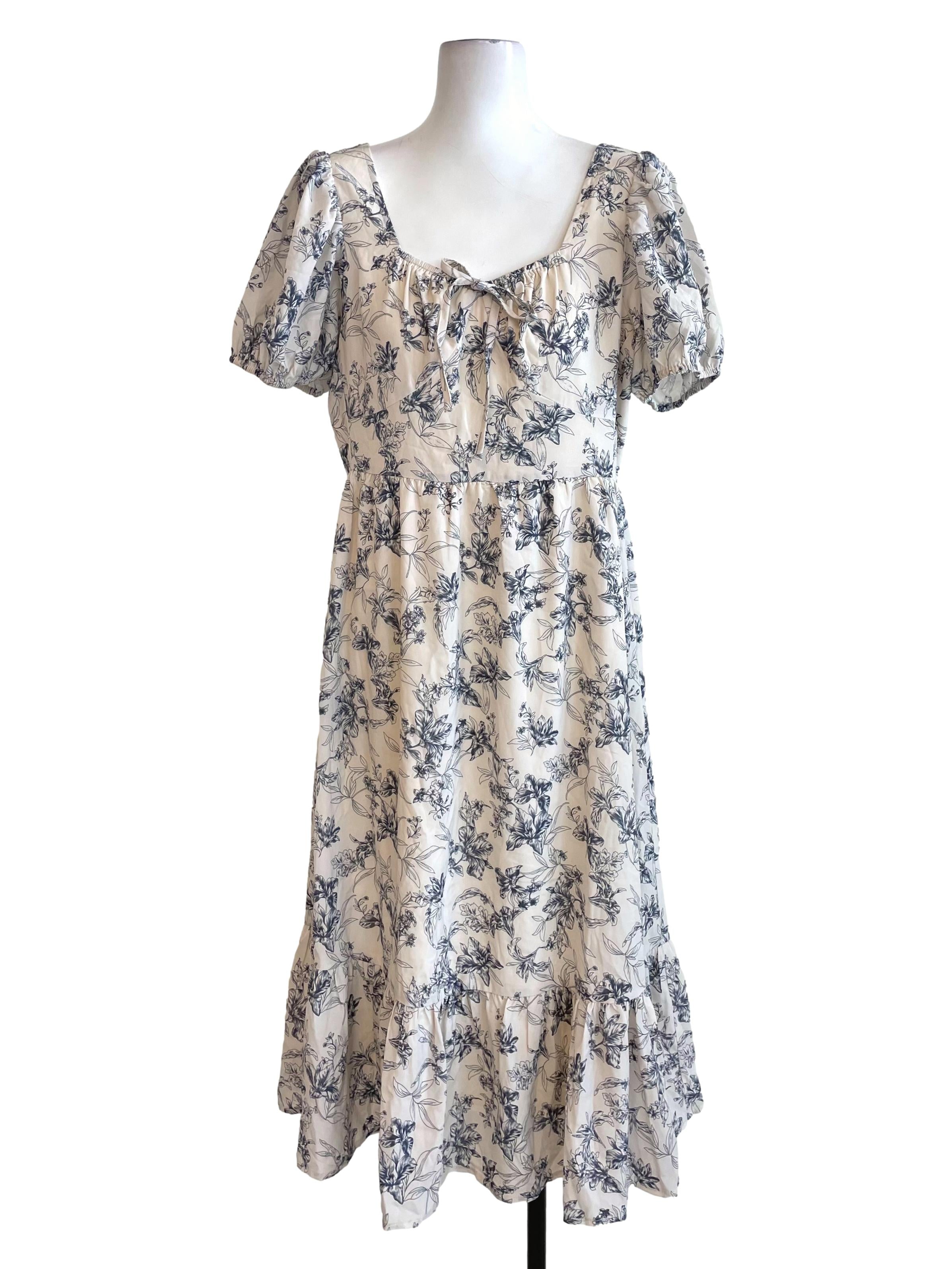 Parchment Floral Empire Dress TCL