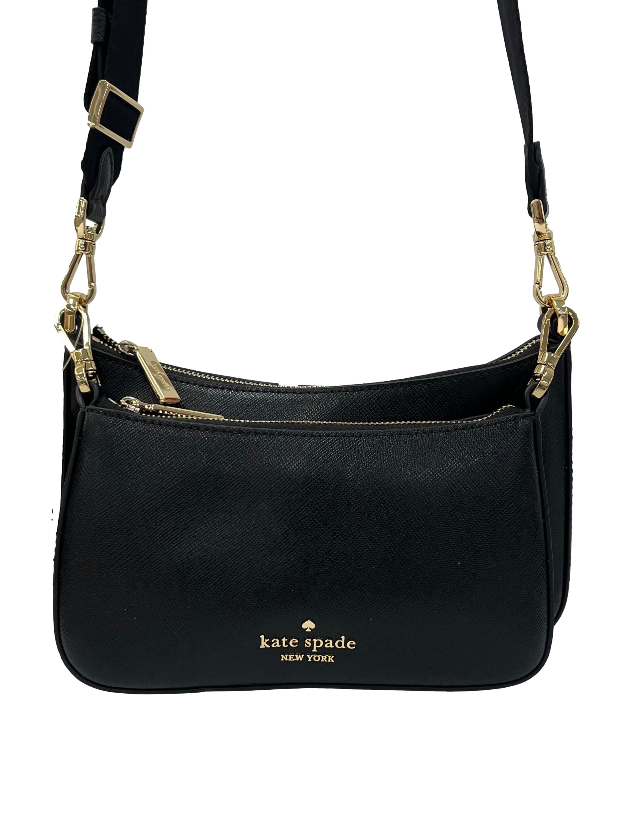 Black Duet Saffiano Leather Small Crossbody Bag CSN