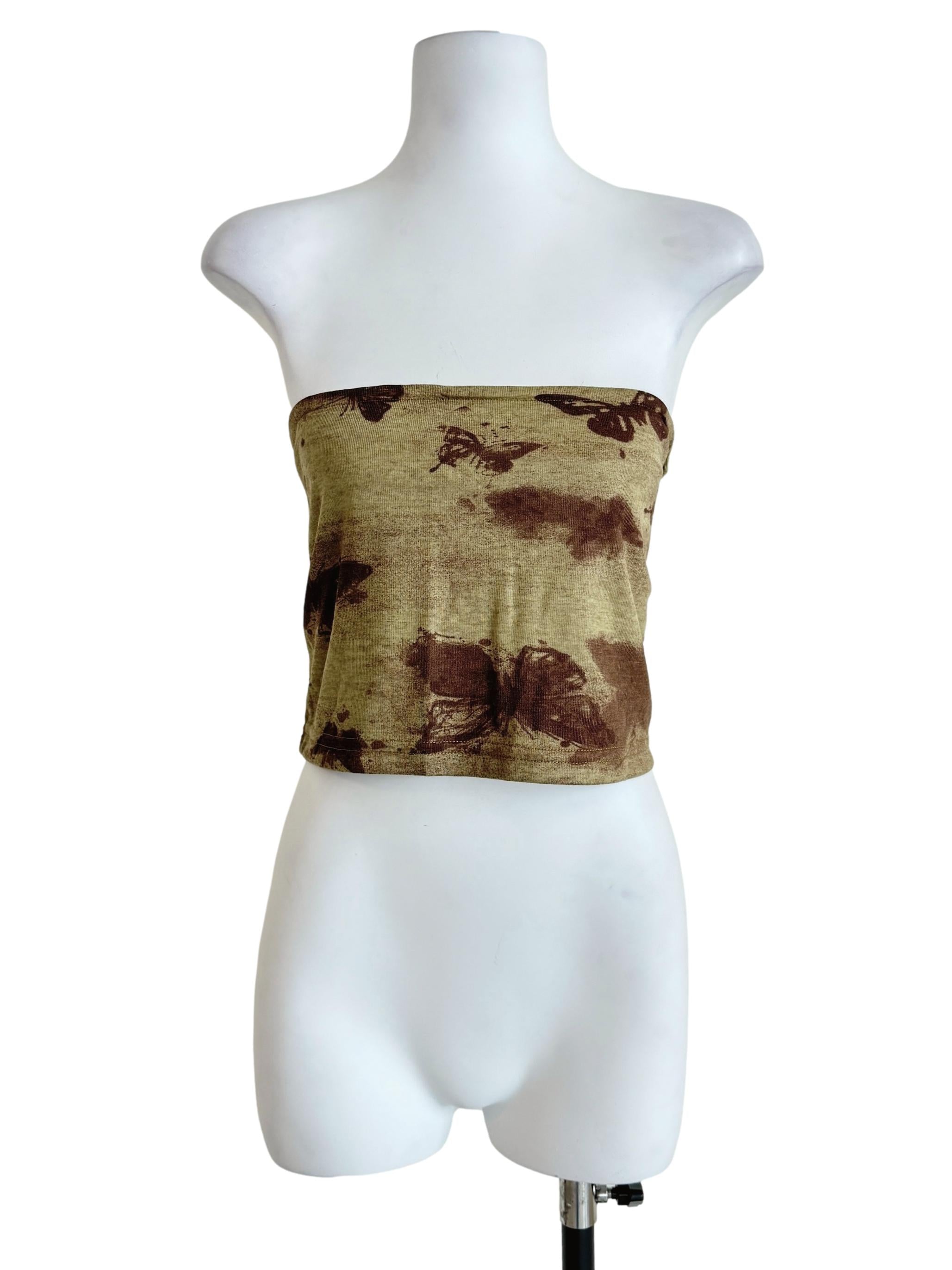 Green Print Lila Tube Top