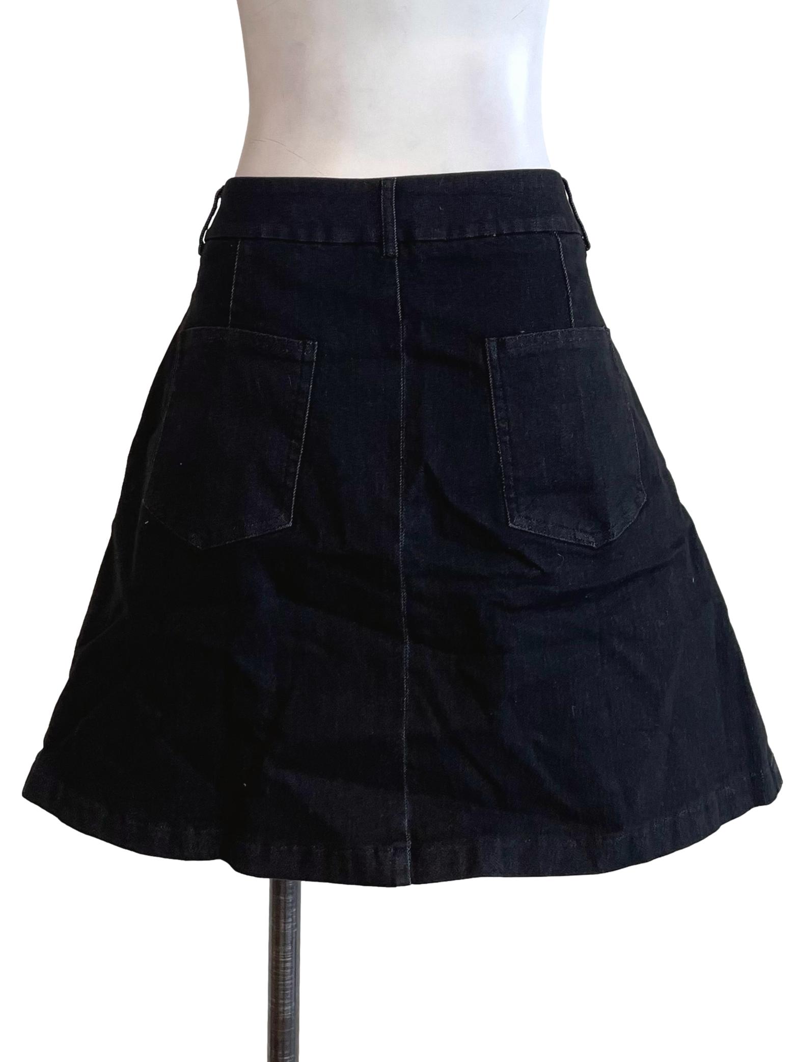 Charcoal A-Line Jean Skirt