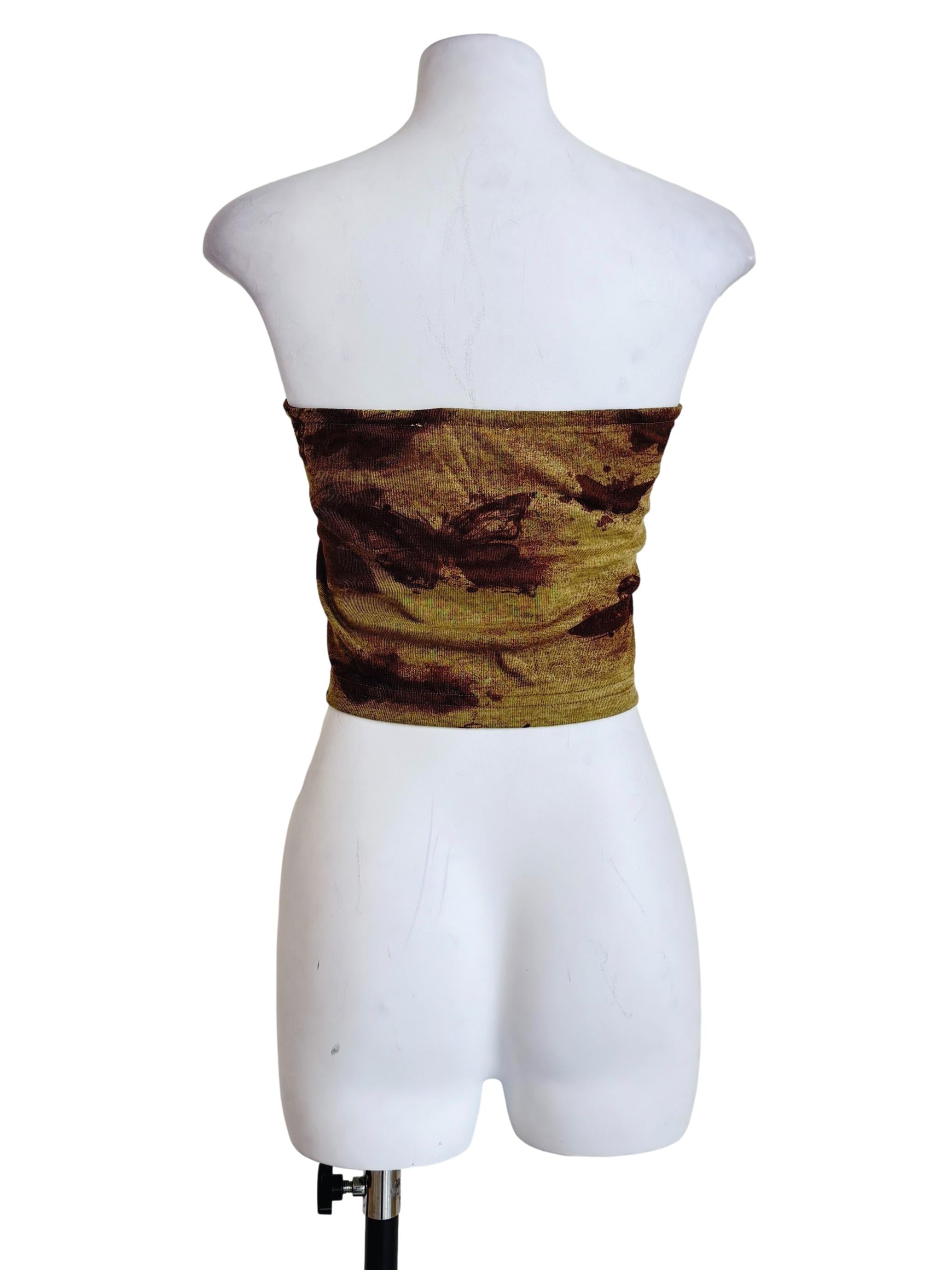 Green Print Lila Tube Top