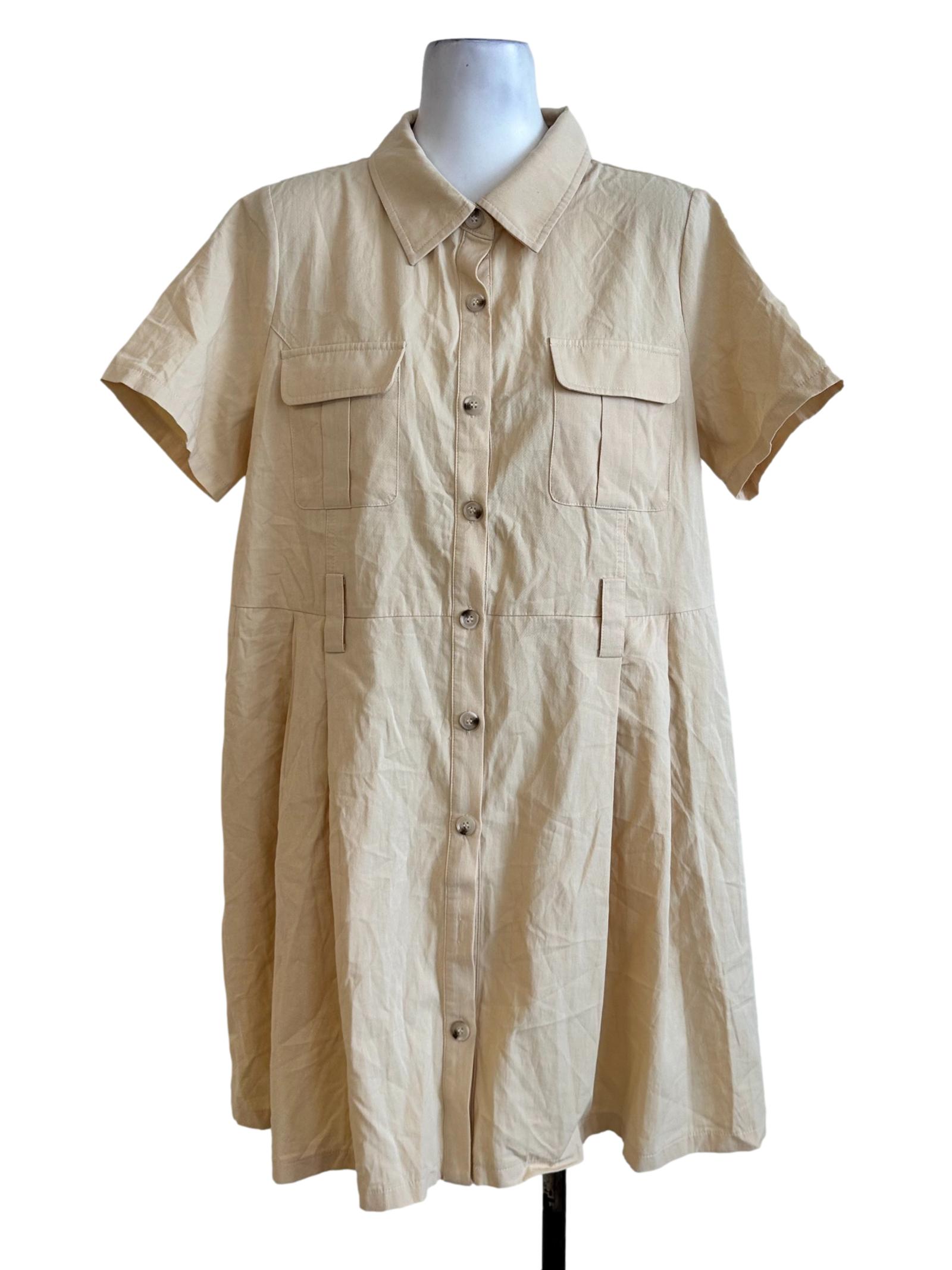 Shortbread Beige Collar Dress