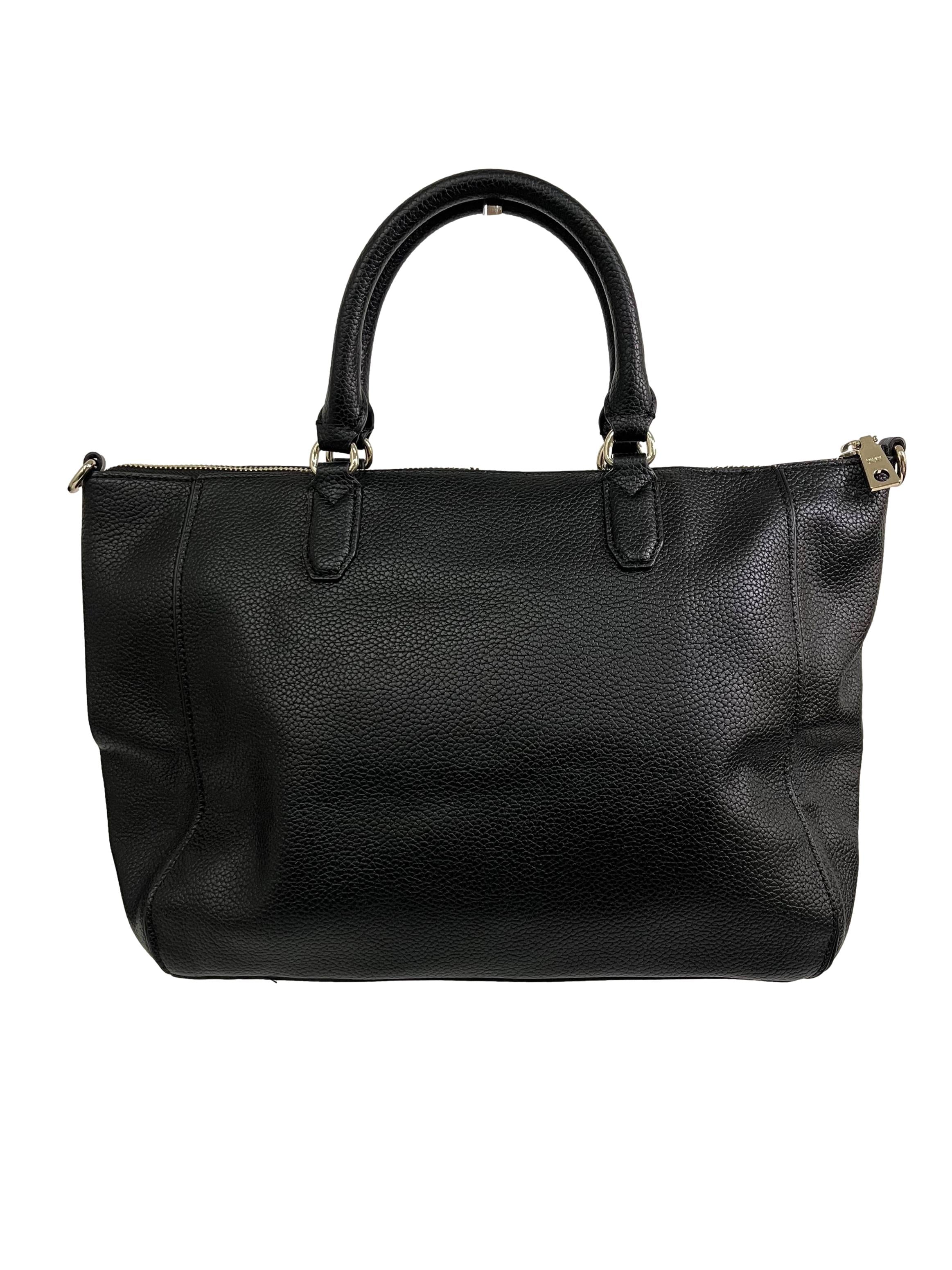 Black Leather Maxxe Medium Satchel Bag CSN