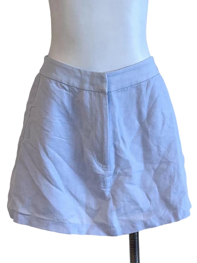 Light Blue Linen Mini Skorts OSN
